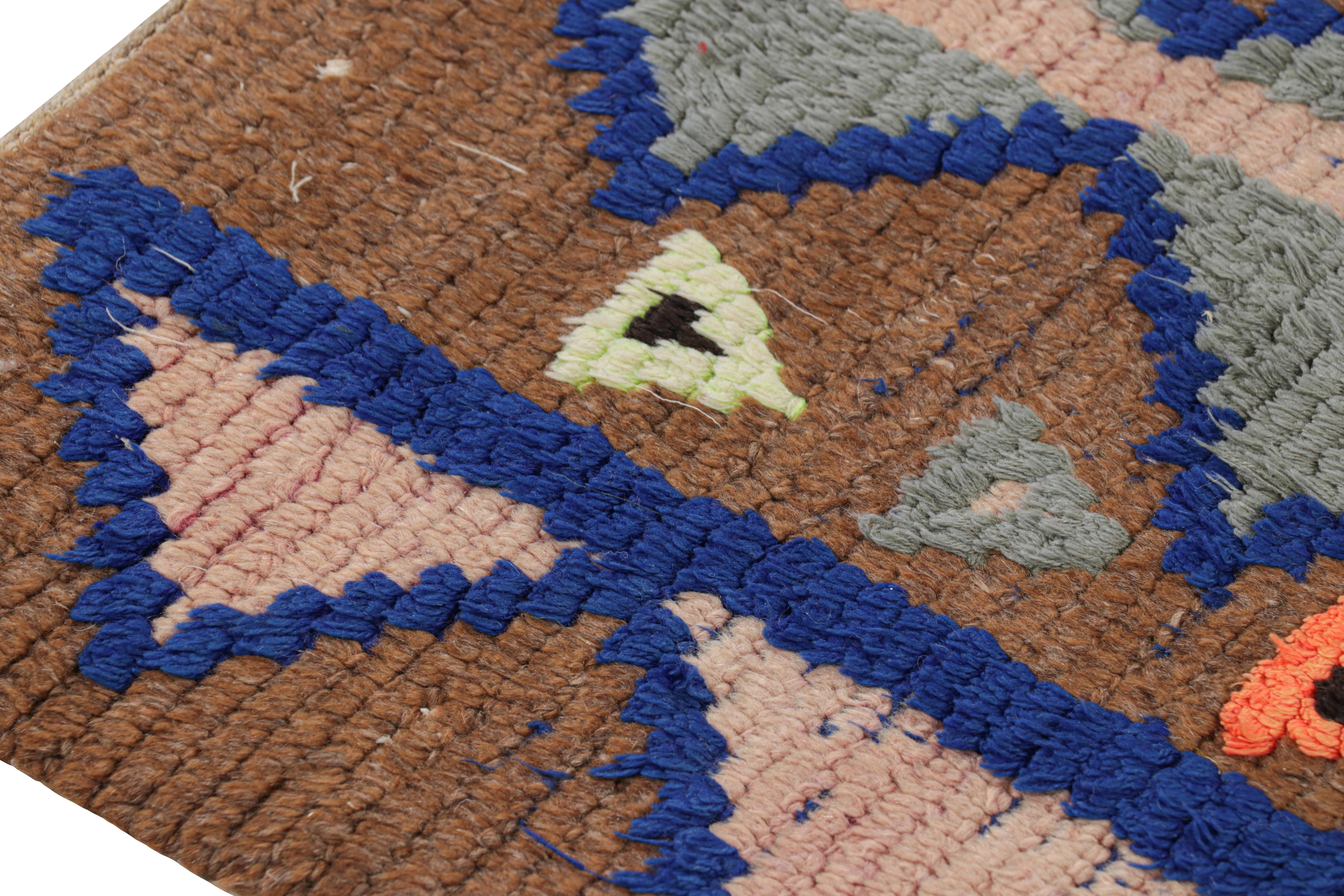 Wool Vintage Moroccan Runner with Polychromatic Geometric Patterns, from Rug & Kilim For Sale
