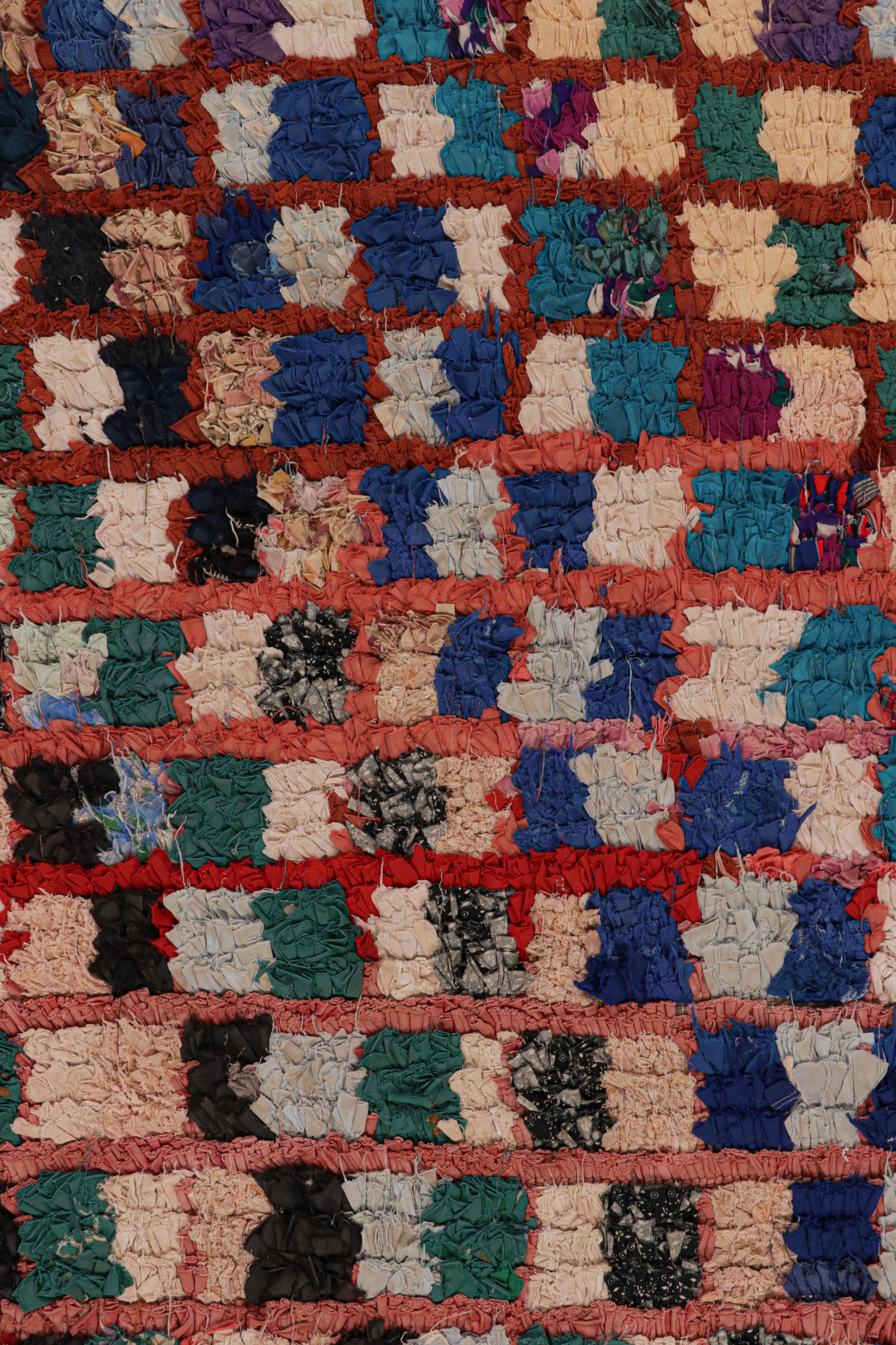 Wool Vintage Moroccan Runner with Polychromatic Geometric Patterns, from Rug & Kilim For Sale