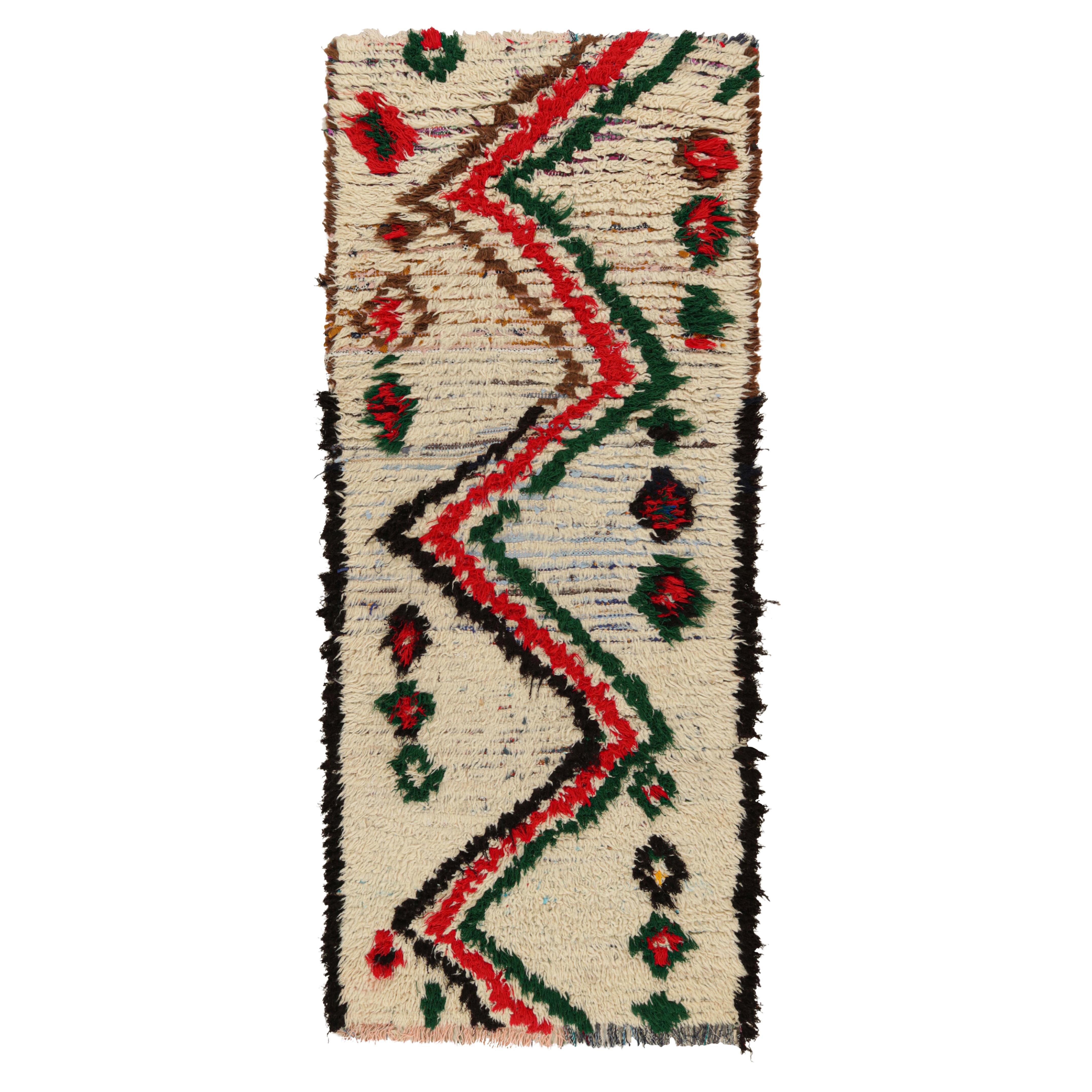 Vintage Moroccan Runner with Polychromatic Geometric Patterns, from Rug & Kilim