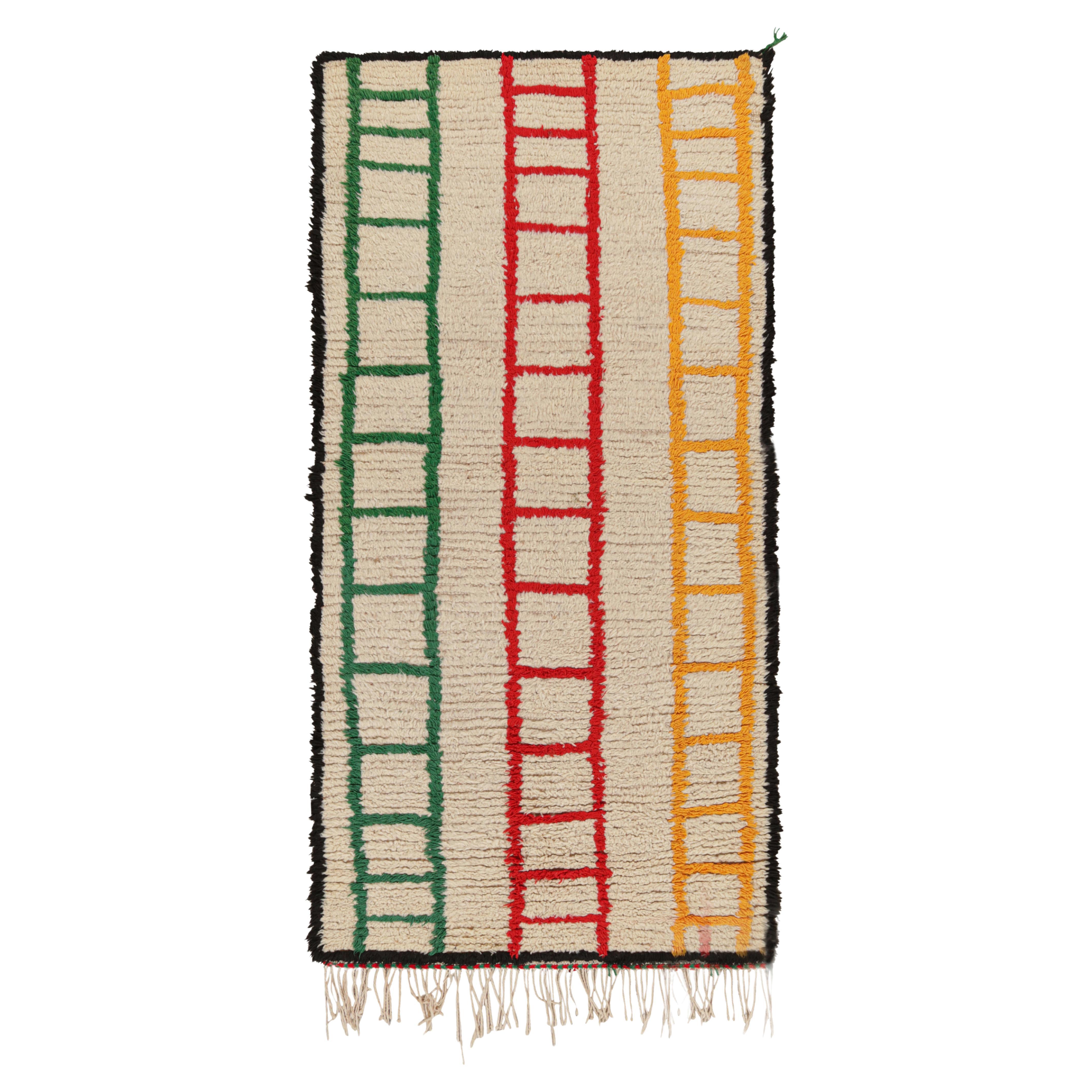Vintage Moroccan Runner with Polychromatic Geometric Patterns, from Rug & Kilim