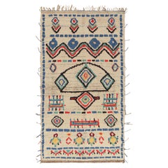 Runner marocchino vintage con motivi geometrici policromatici, da Rug & Kilim