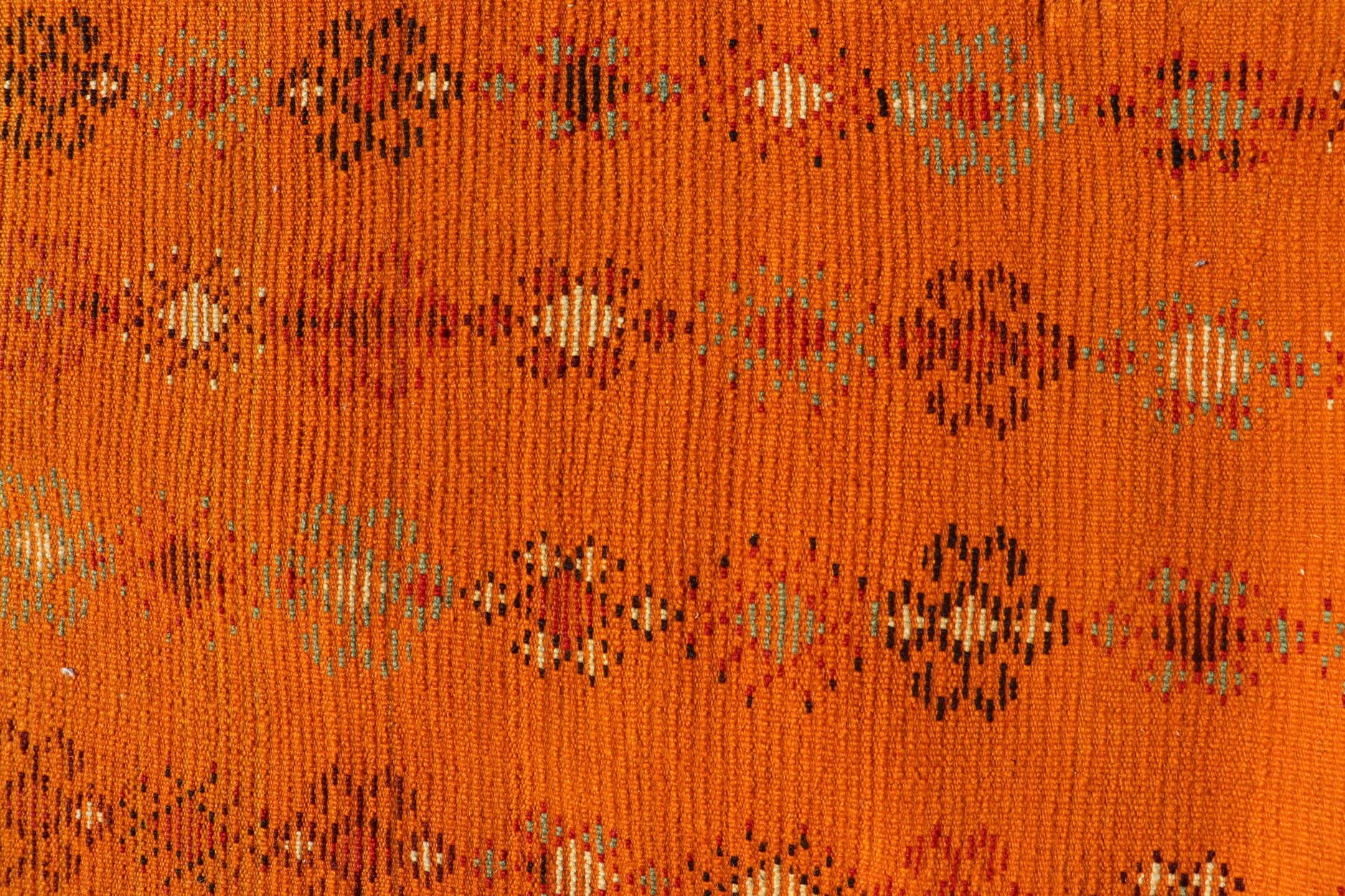 Vintage Moroccan Runner with Sub-Geometric Motifs in Saffron, Gold and Orange 5