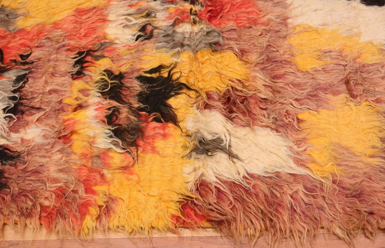 Moroccan Shag Rug. Size: 5 ft 5 in x 8 ft (1.65 m x 2.44 m) In Excellent Condition In New York, NY