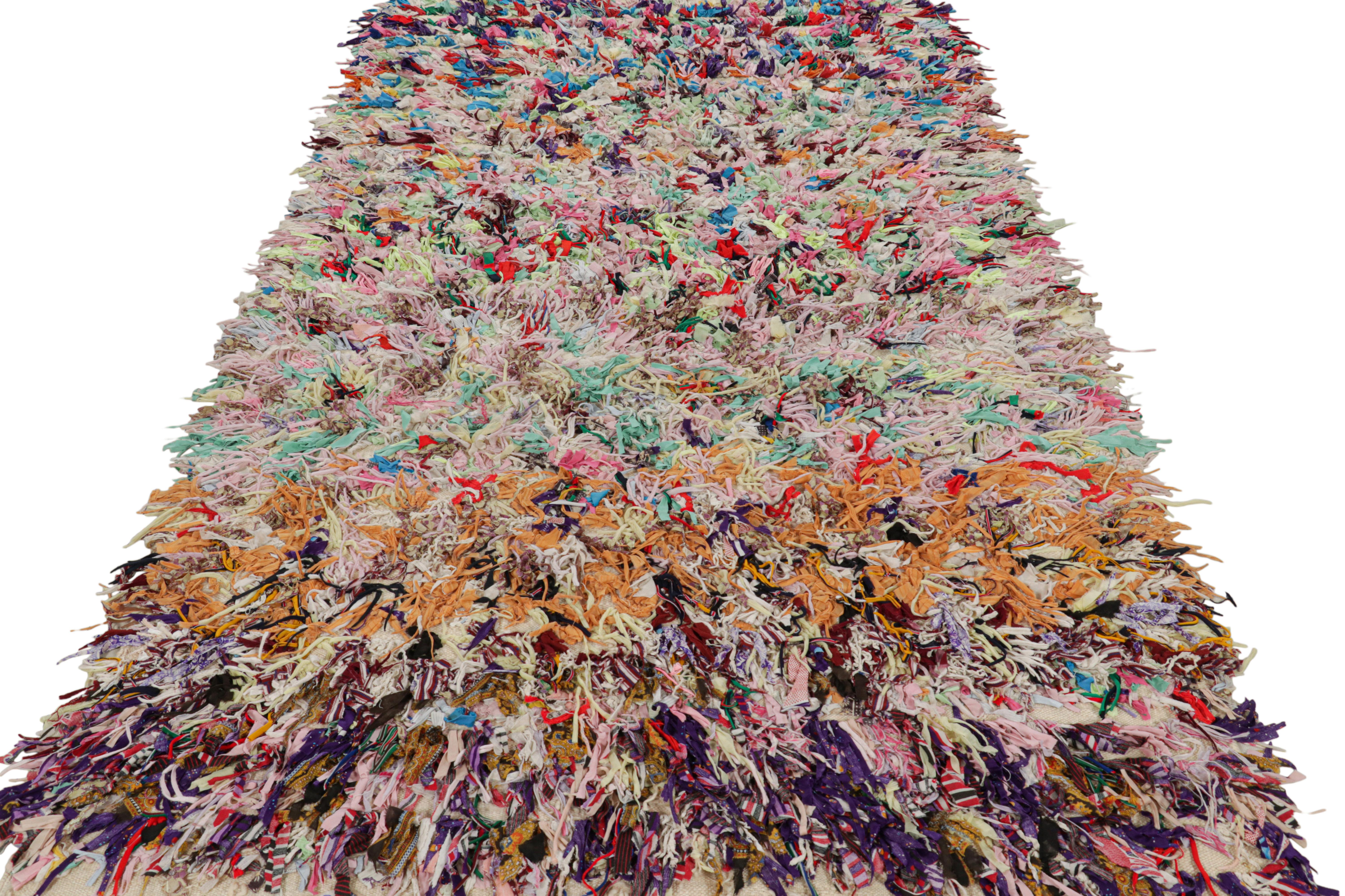 Vintage Moroccan Shag Rug with Polychromatic Geometric Patterns from Rug & Kilim In Good Condition For Sale In Long Island City, NY