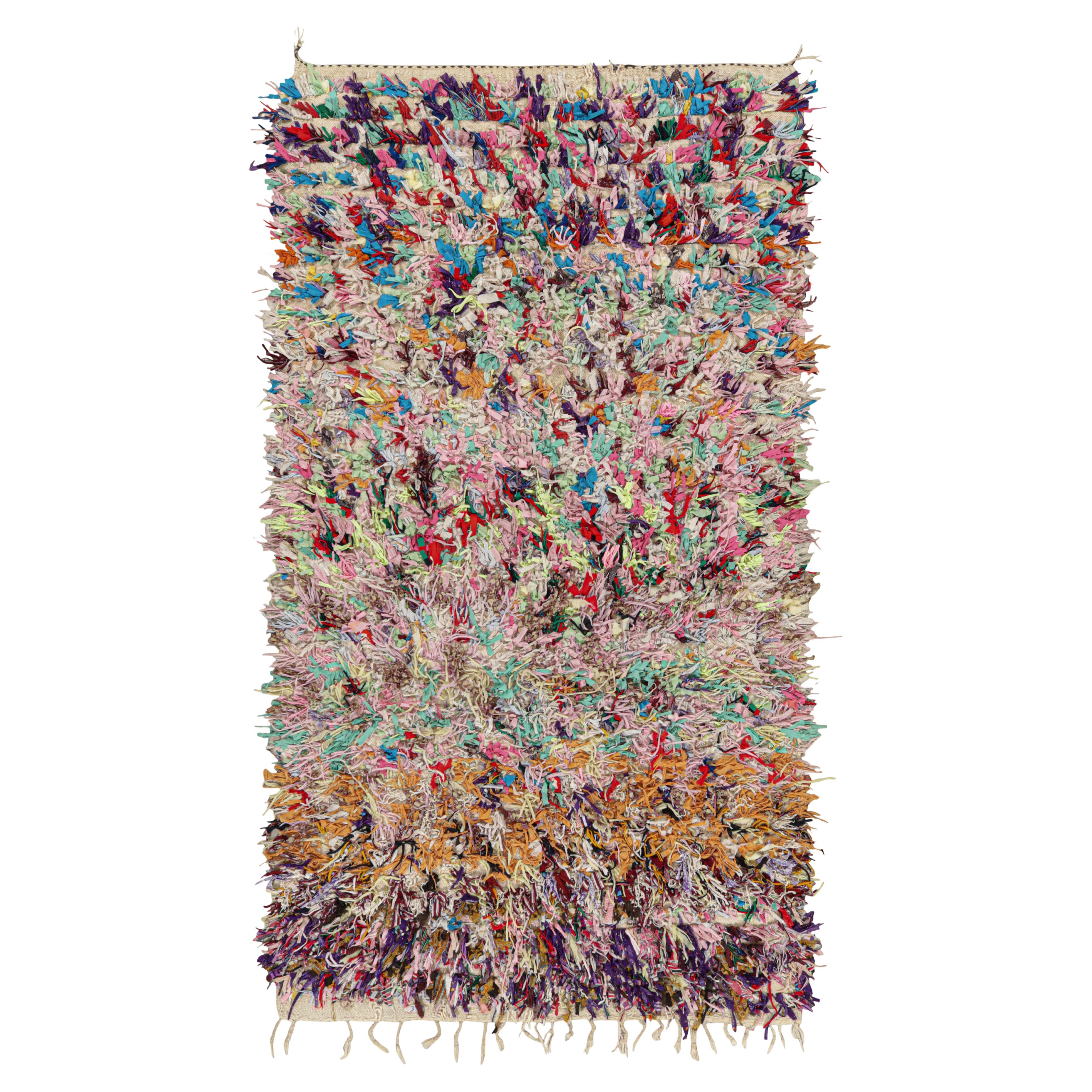 Vintage Moroccan Shag Rug with Polychromatic Geometric Patterns from Rug & Kilim