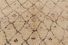 Tapis marocain vintage, beige avec motifs de diamants bruns - Rug & Kilim