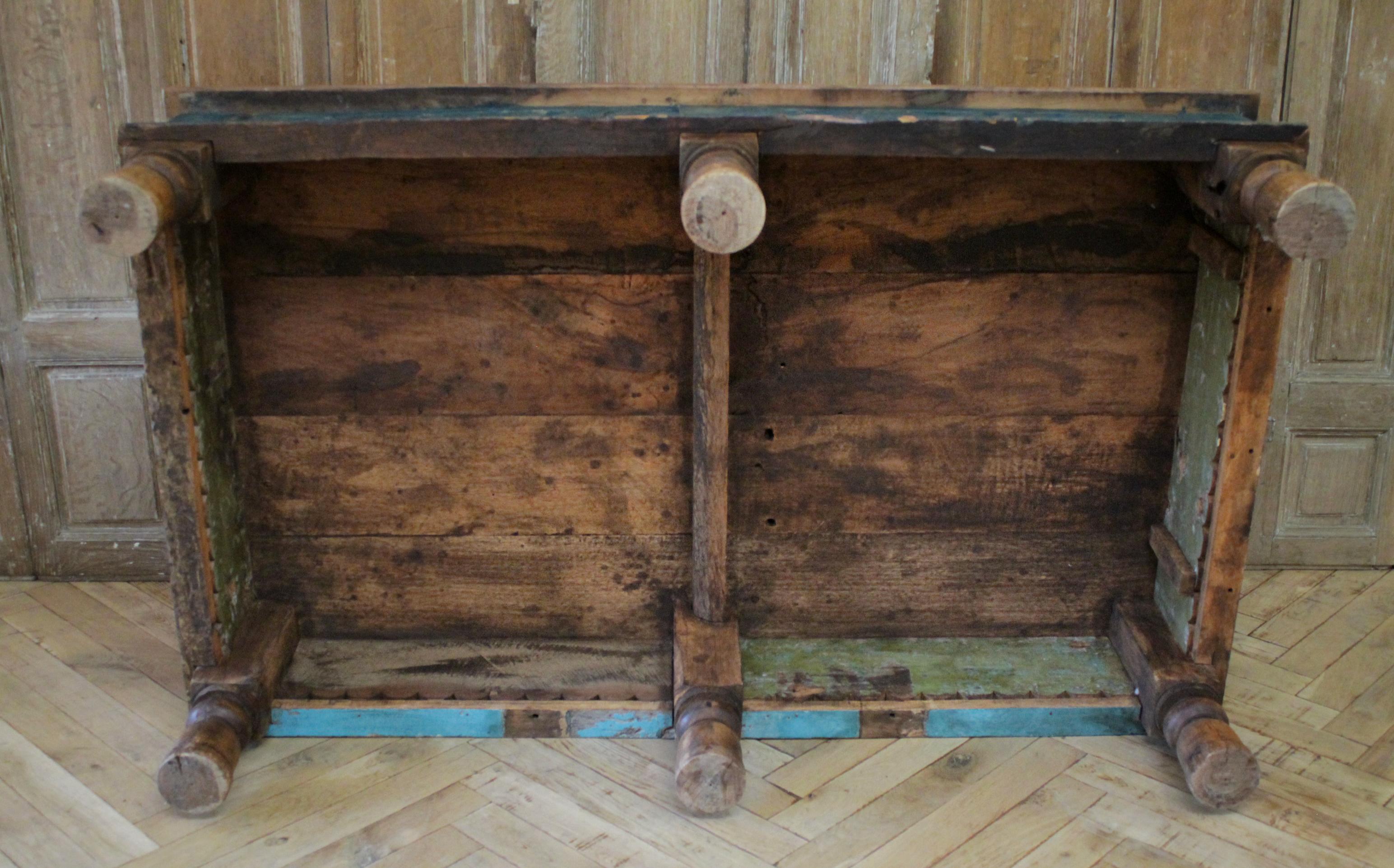 Vintage Moroccan Style Carved Wood Coffee Table 9