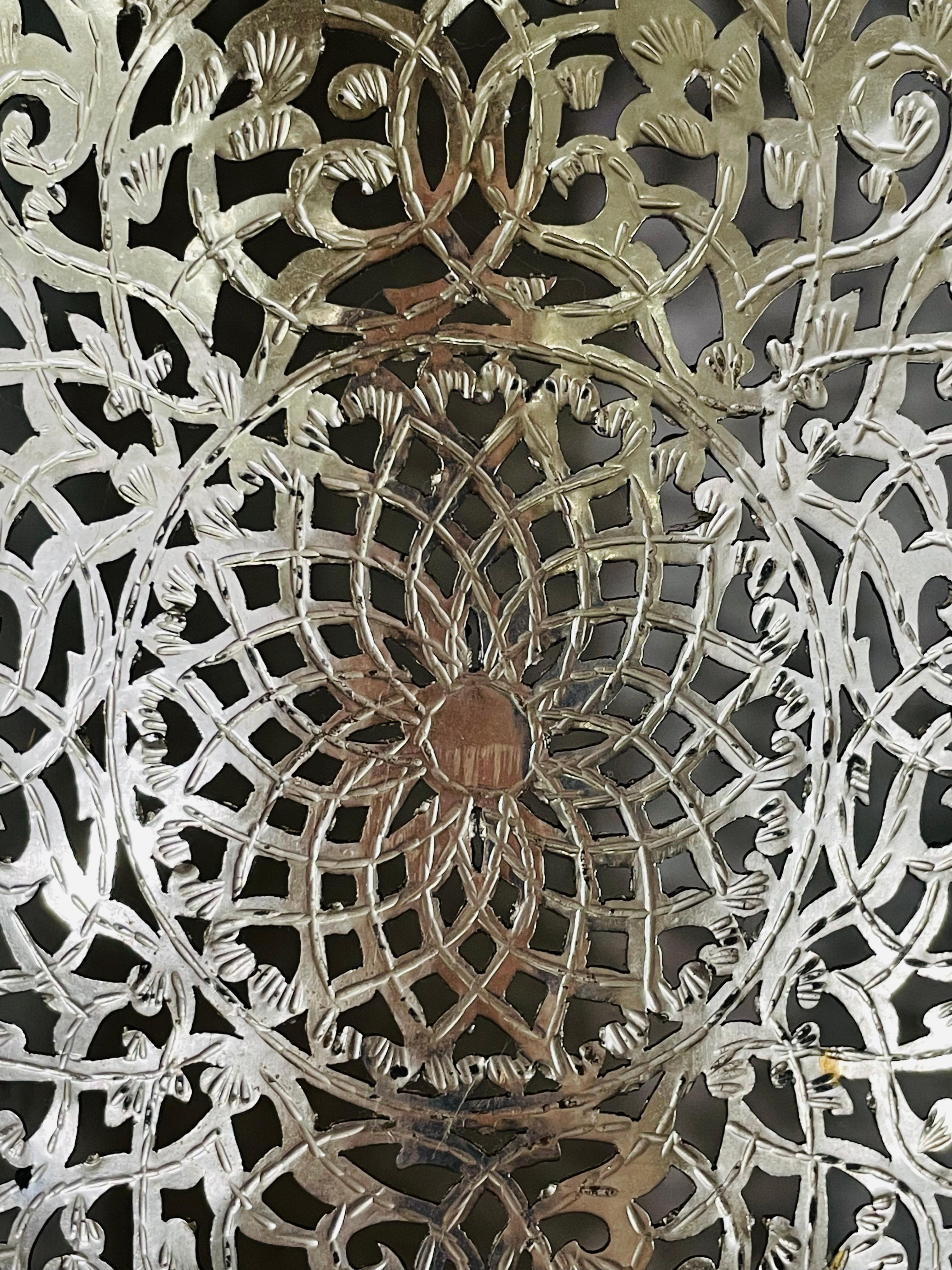 Vintage Moroccan Style Silver Wall Sconce, a Pair 2