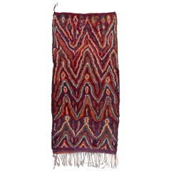 Vintage Moroccan Talsint Rug, Burgundy, Blue, Orange