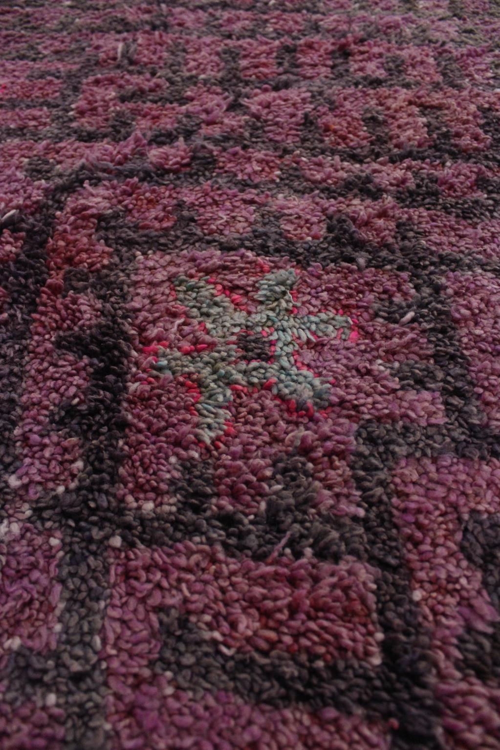 Tapis Talsint marocain vintage - violet - 6,5 x 14,5 pieds / 200 x442 cm en vente 2