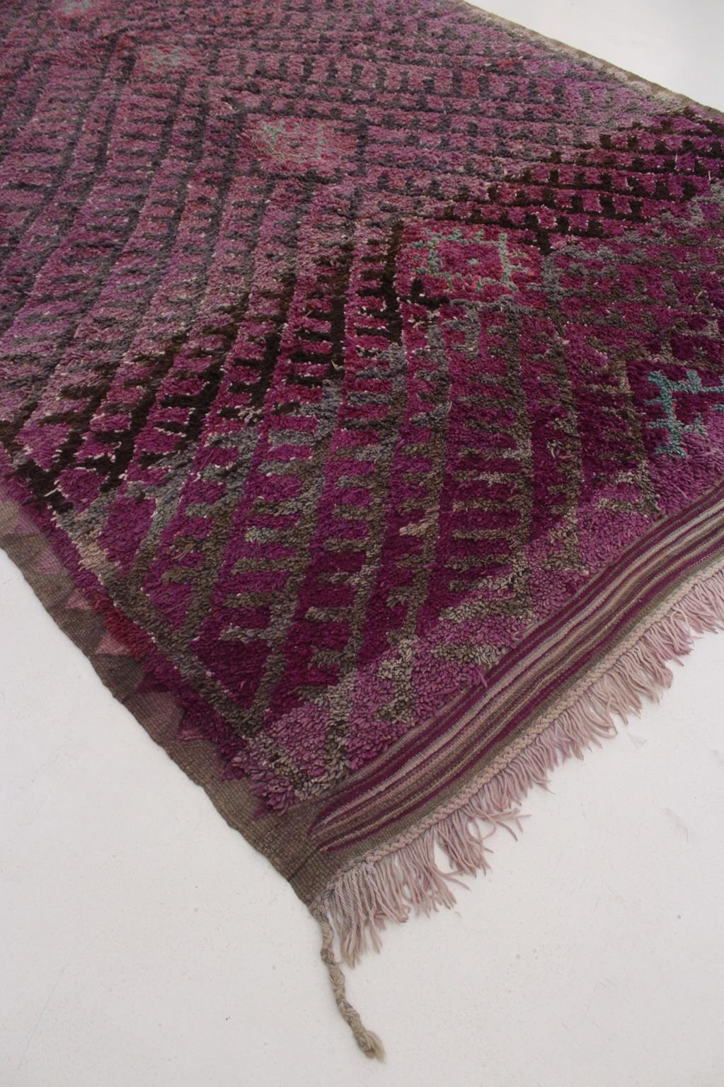 Vintage Moroccan Talsint rug - Purple - 6.5x14.5feet / 200x442cm For Sale 4