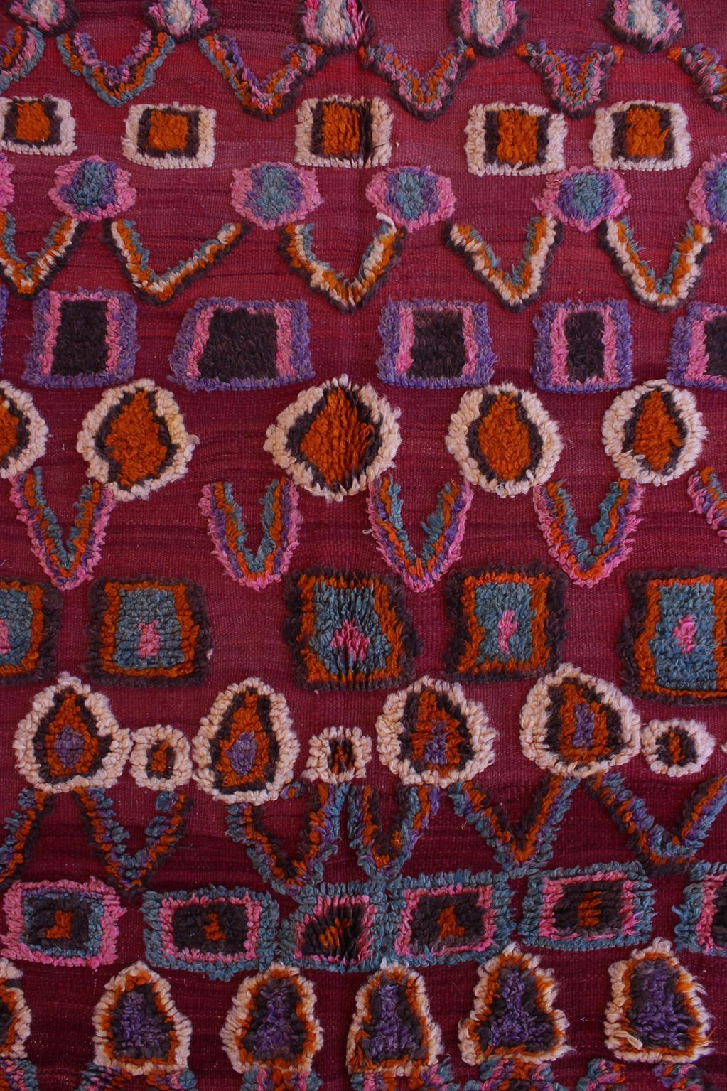 Vintage Moroccan Talsint rug - Wine purple - 6.2x15feet / 189x457cm For Sale 3