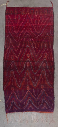 Vintage Moroccan Talsint Rug, Burgundy, Blue, Orange