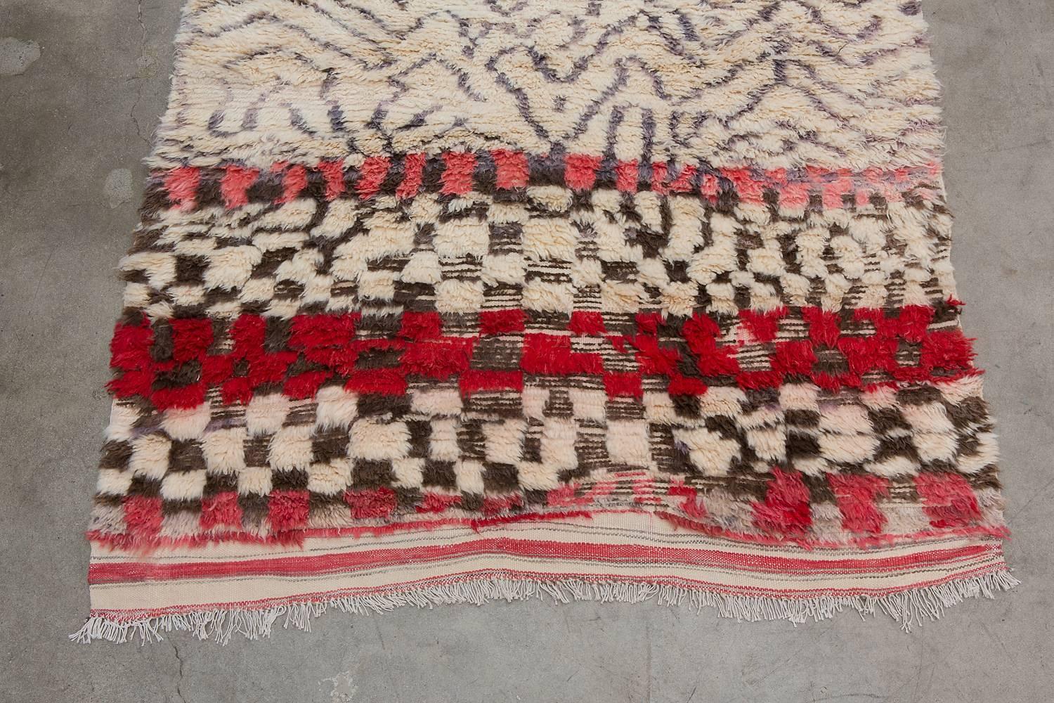 Tribal Vintage Moroccan Talsint Rug, Red and Brown For Sale