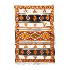 Vintage marokkanischen Stammes Berber Orange Wolle Bodenteppich