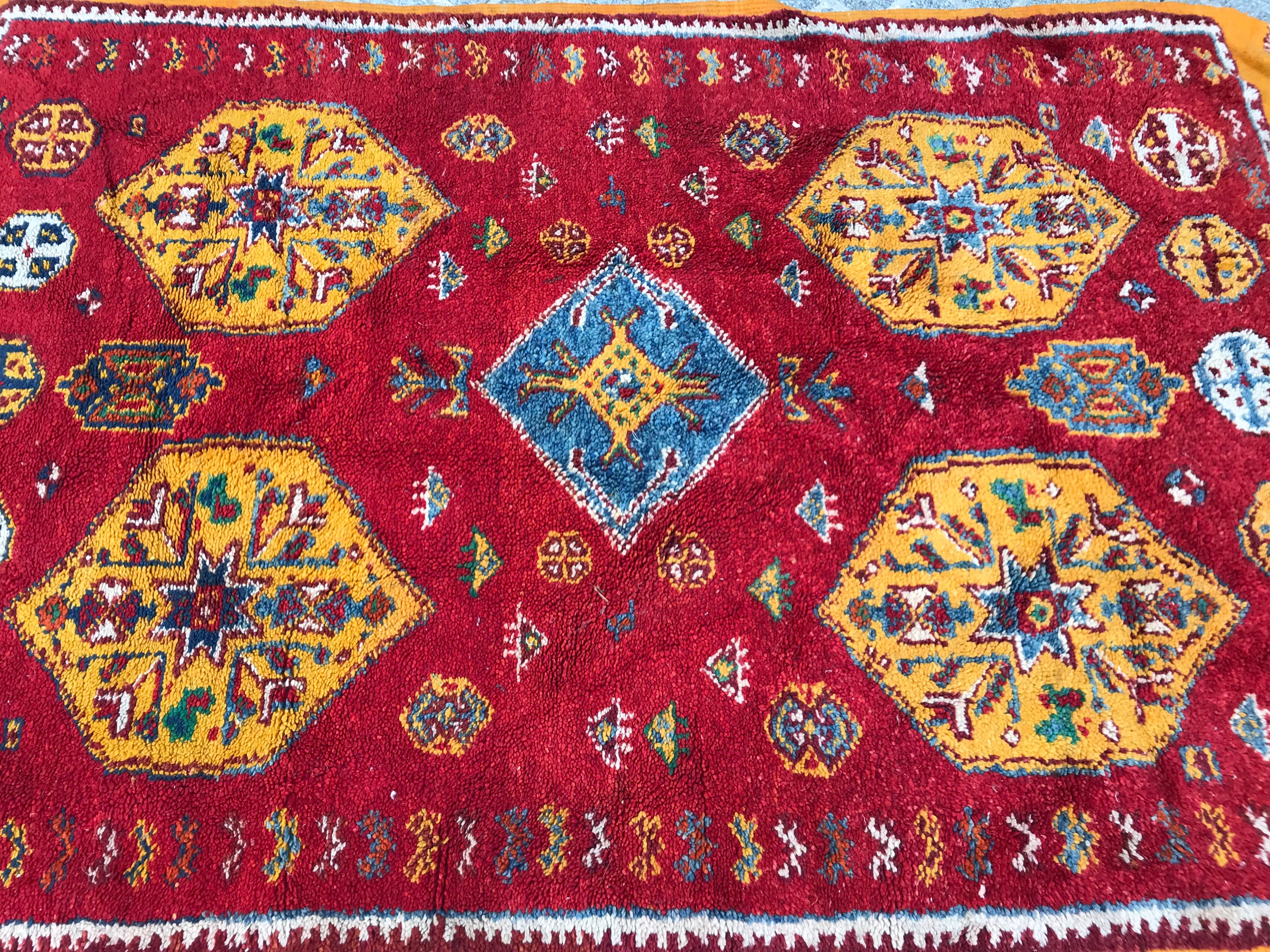 Bobyrug’s Vintage Moroccan Tribal Berbere Rug For Sale 4