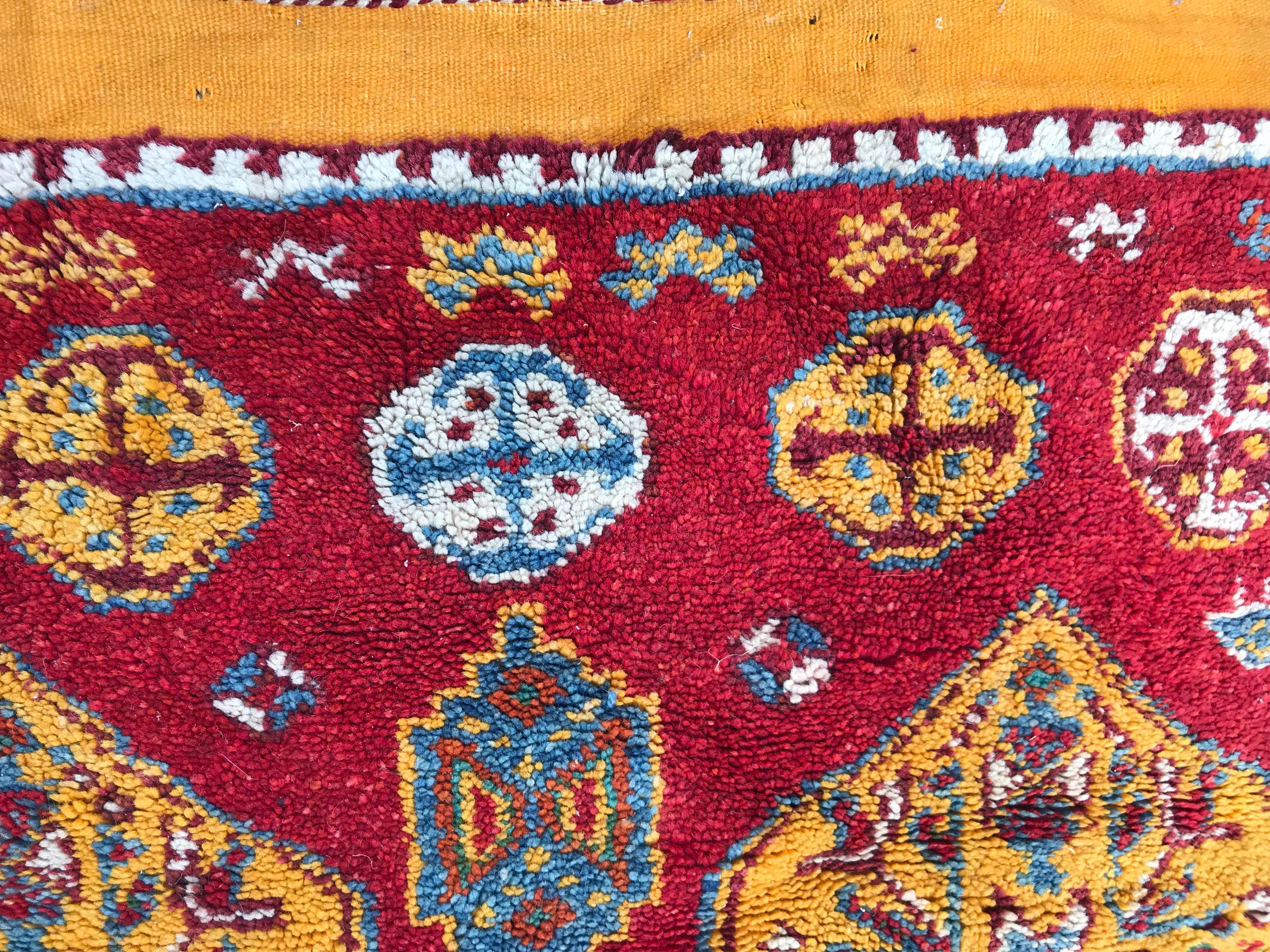 Wool Bobyrug’s Vintage Moroccan Tribal Berbere Rug For Sale