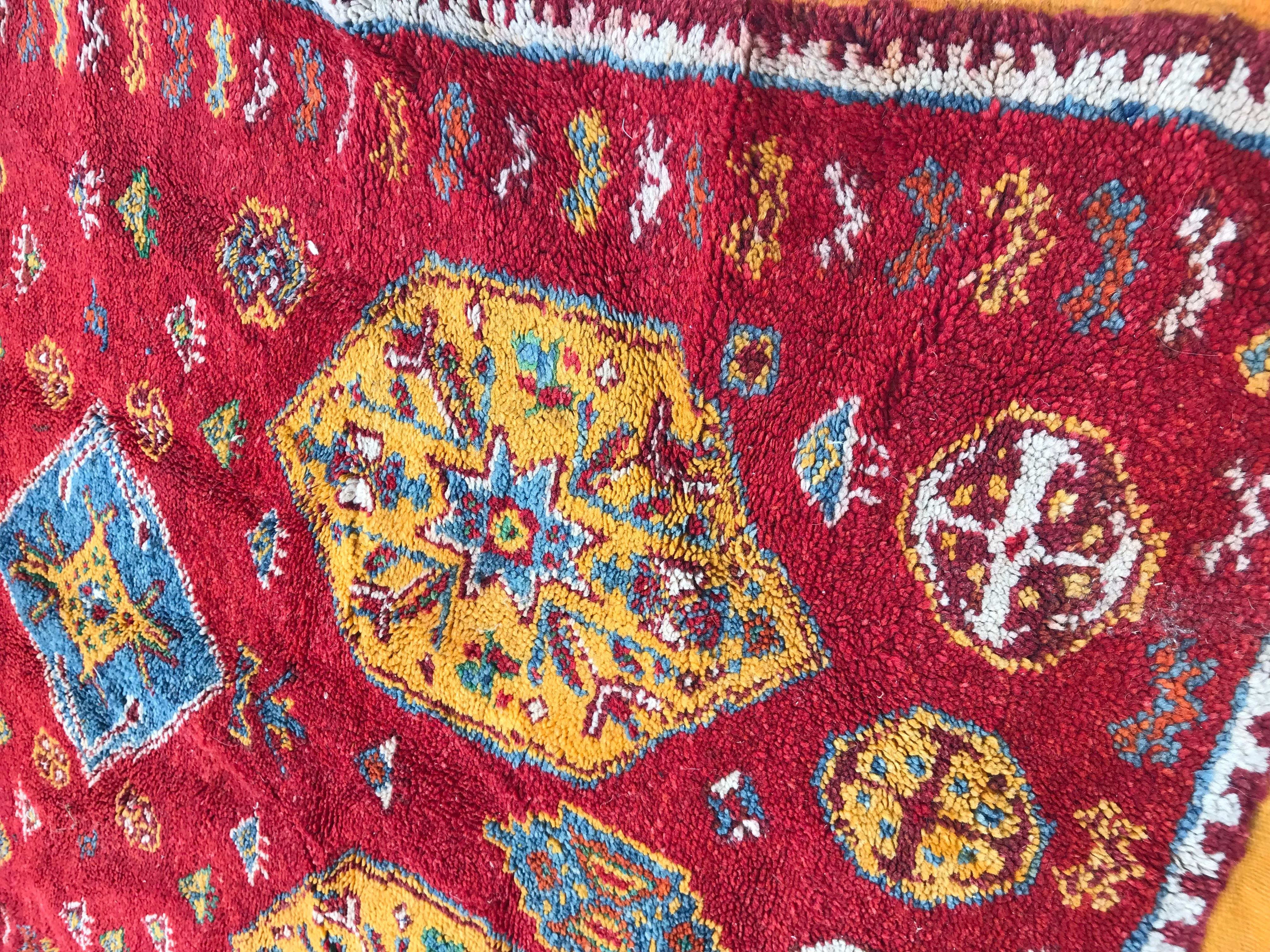 Bobyrug’s Vintage Moroccan Tribal Berbere Rug For Sale 1