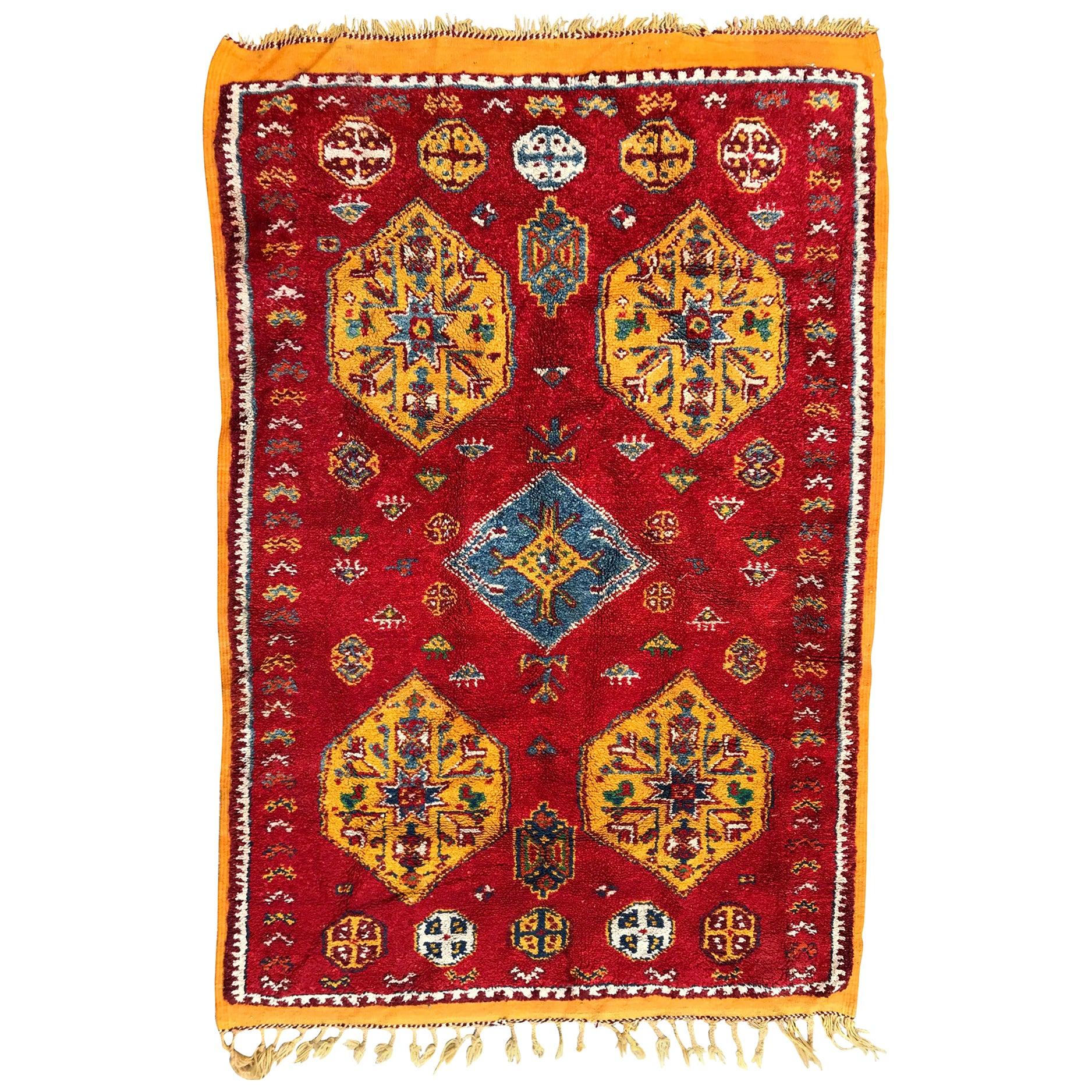 Bobyrug’s Vintage Moroccan Tribal Berbere Rug For Sale