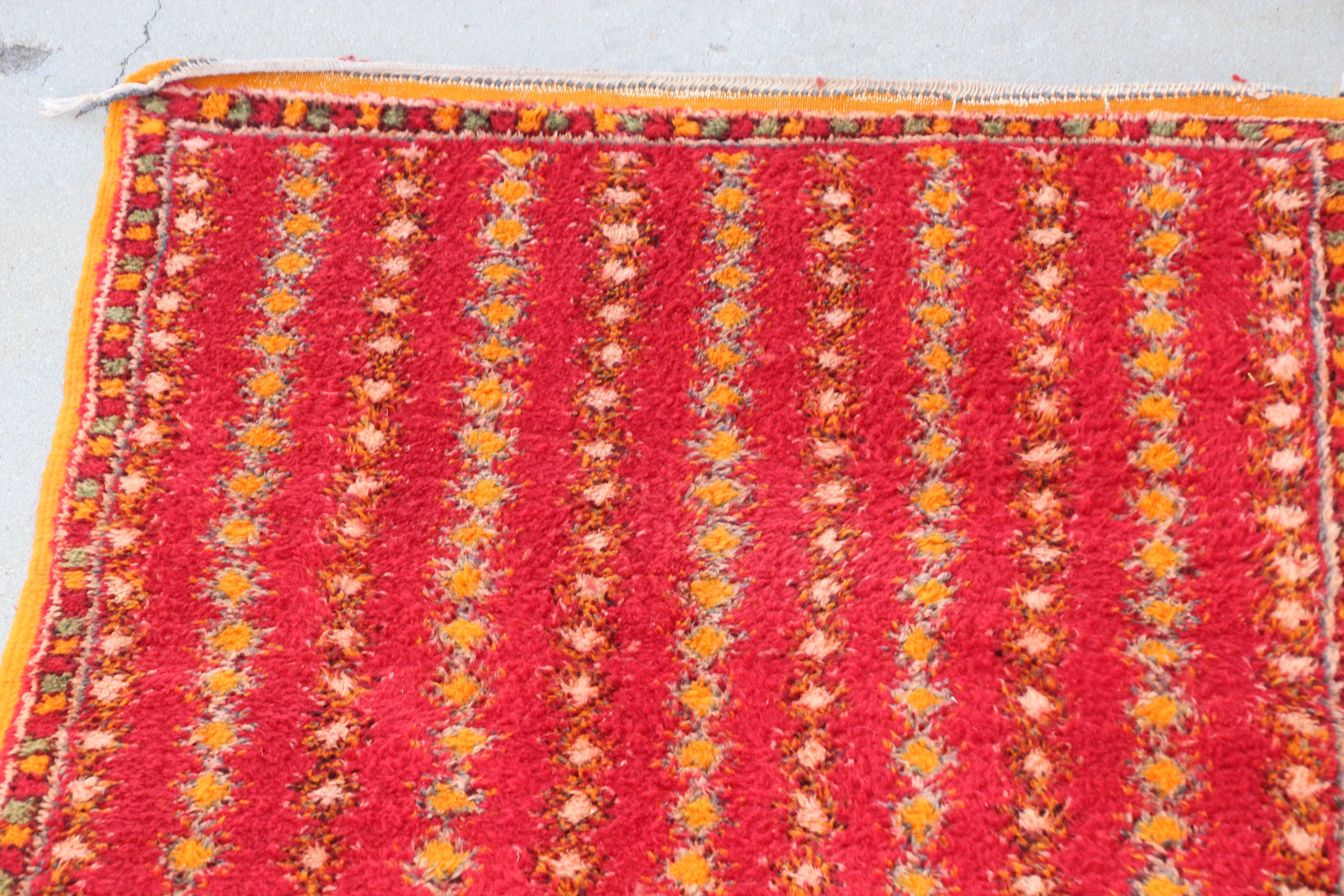 Hand-Woven Vintage Moroccan Tribal Ethnic Rug, circa 1980 For Sale