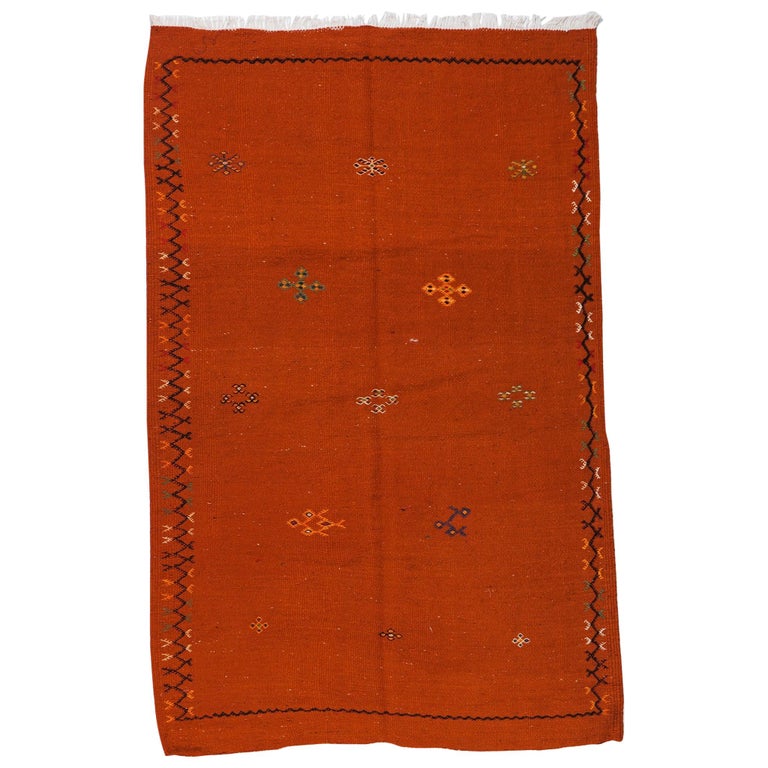Vintage Moroccan Tribal FlatWeave Rug For Sale at 1stDibs