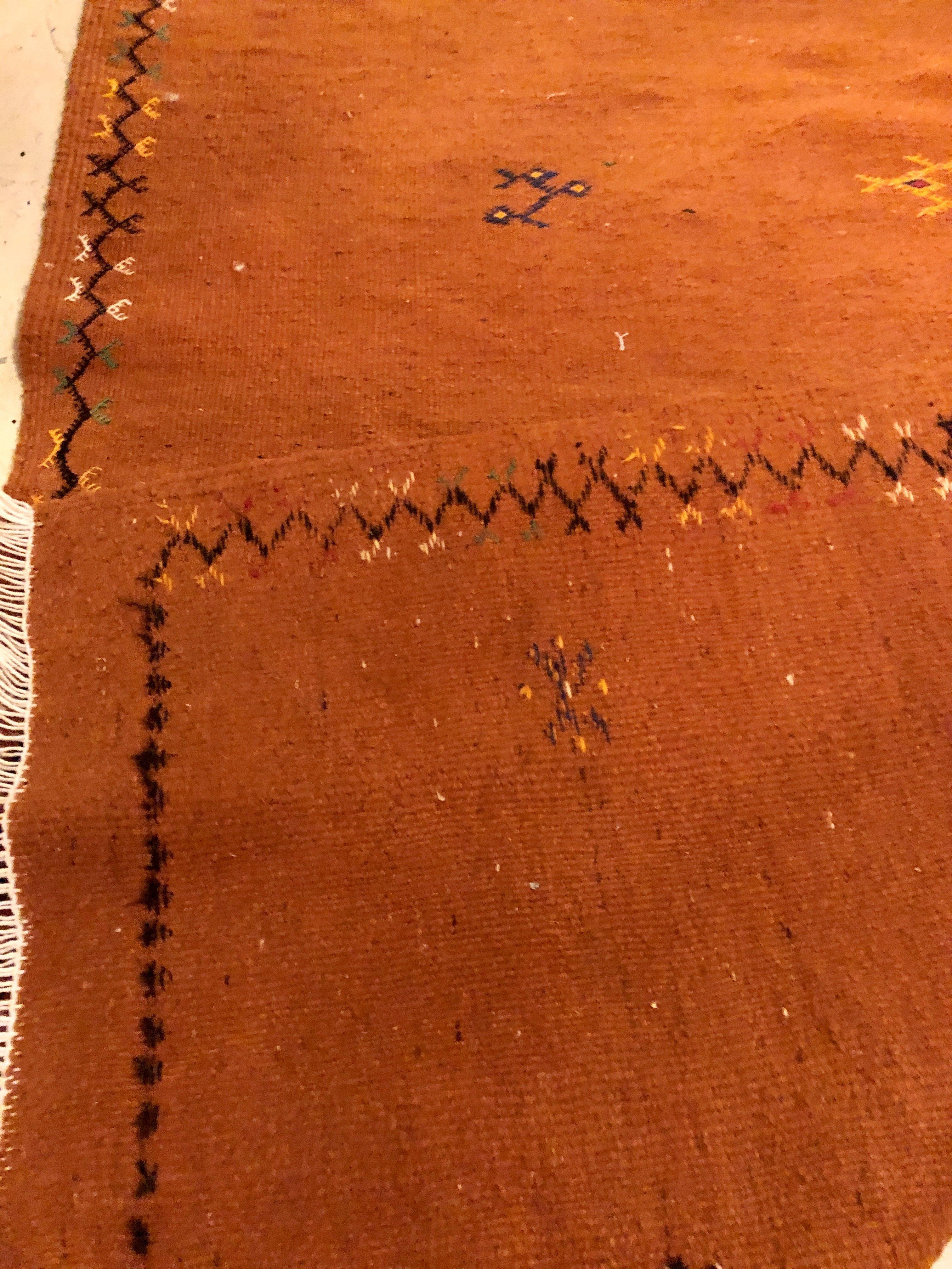 Late 20th Century Vintage Moroccan Tribal Flat-Weave Rug