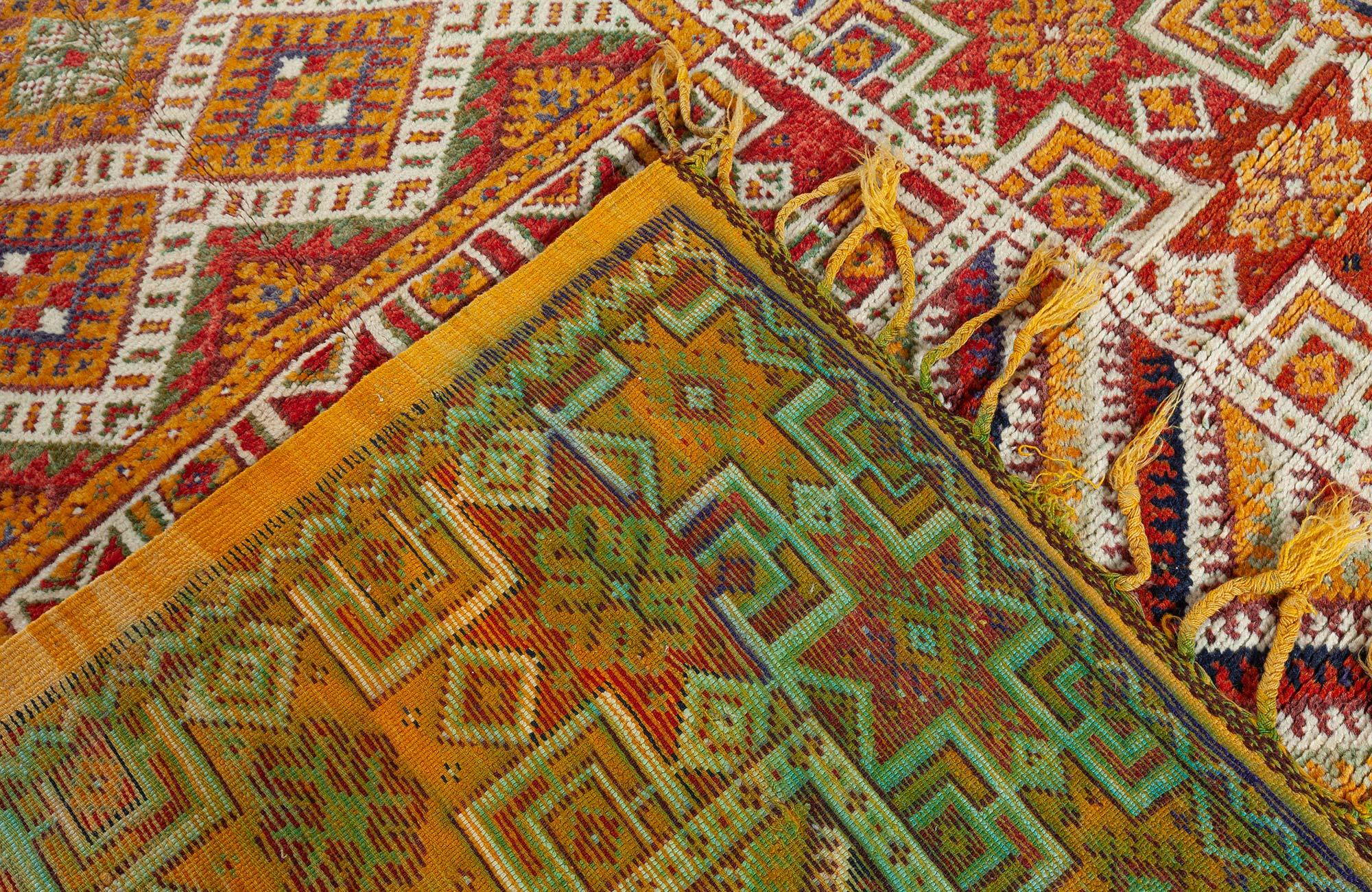 Vintage Moroccan Tribal Geometric Handmade Rug For Sale 4