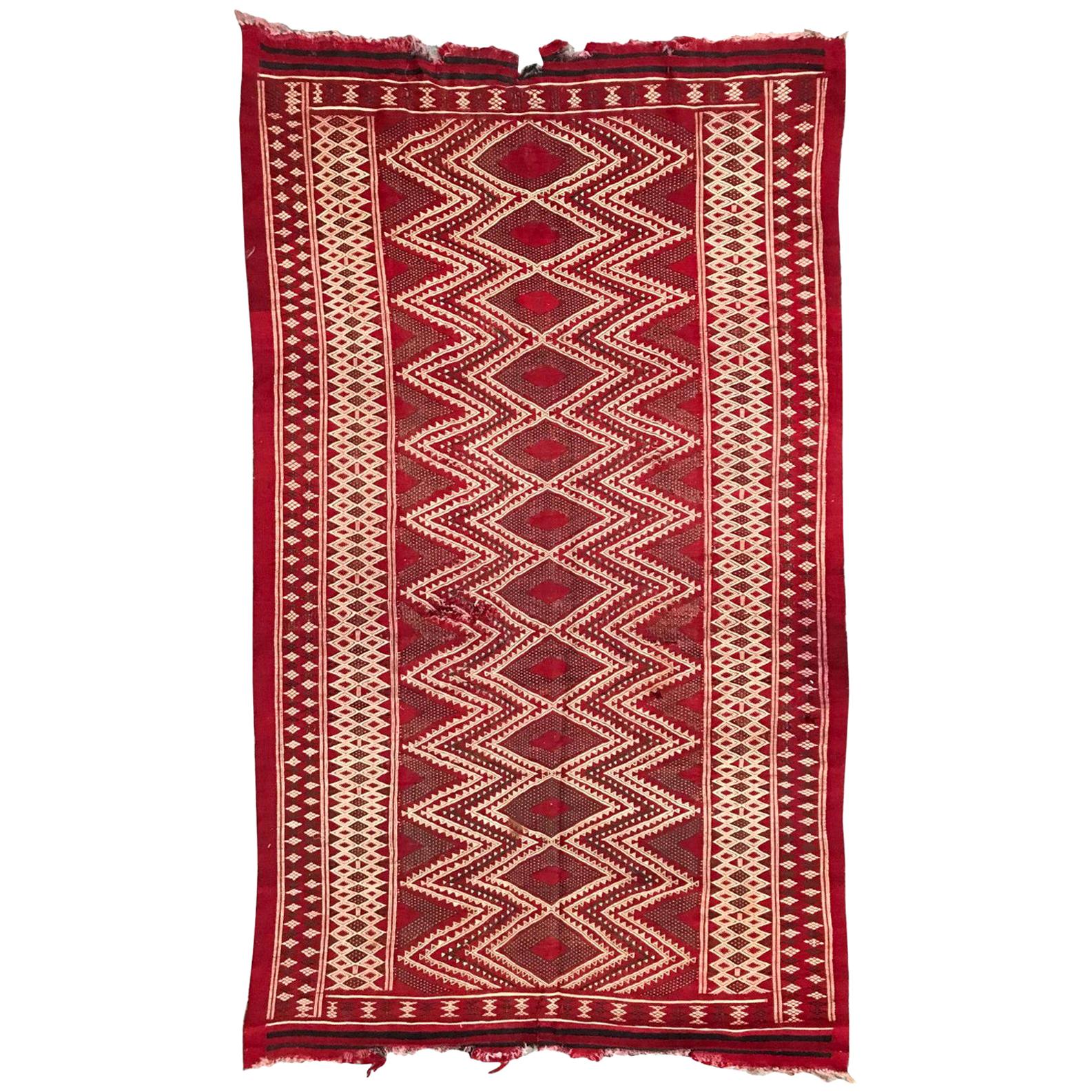 Vintage Moroccan Tribal Kilim For Sale