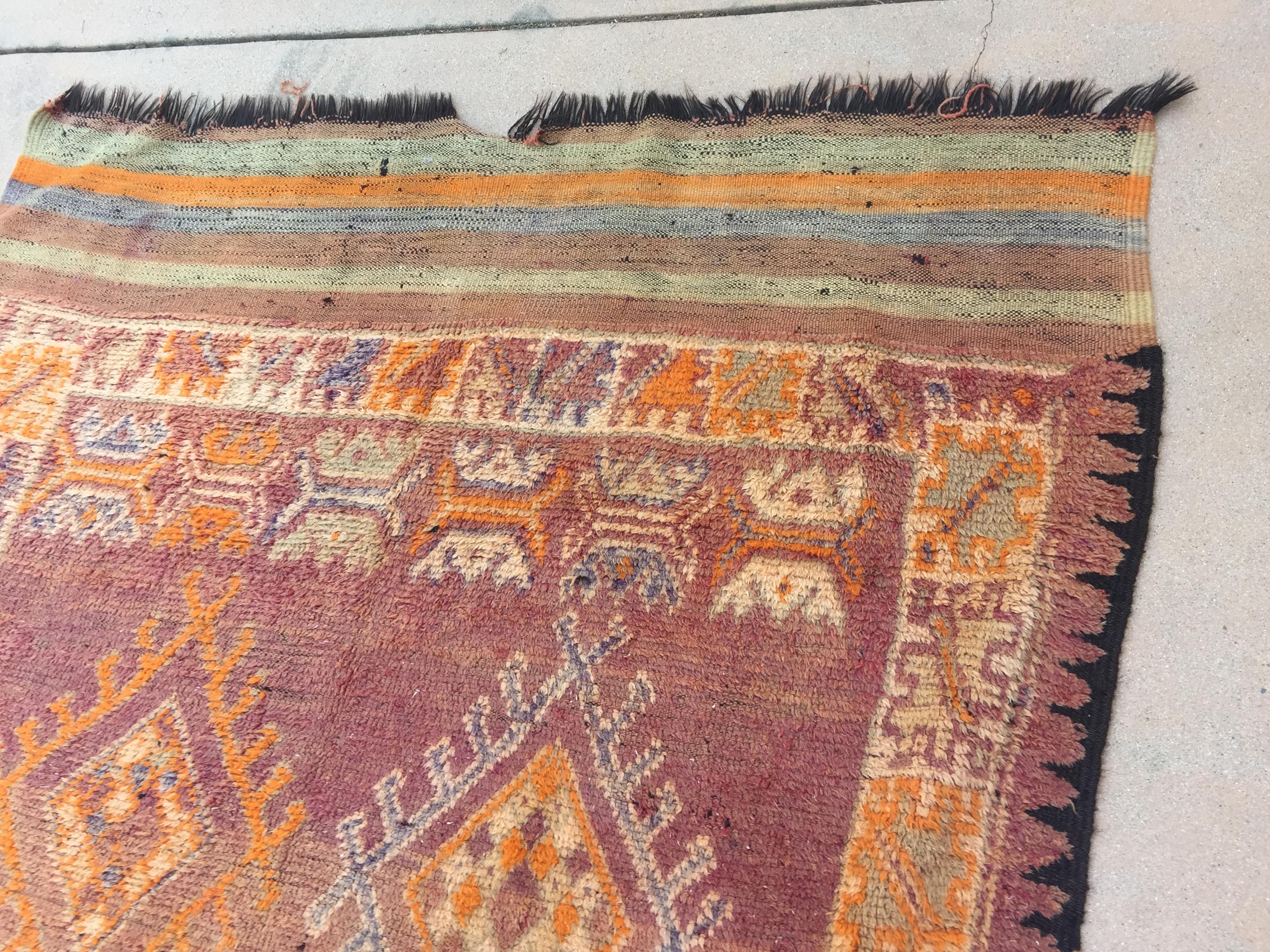 1940er Jahre Vintage Marokkanischer Berberteppich (Pflanzlich gefärbt) im Angebot