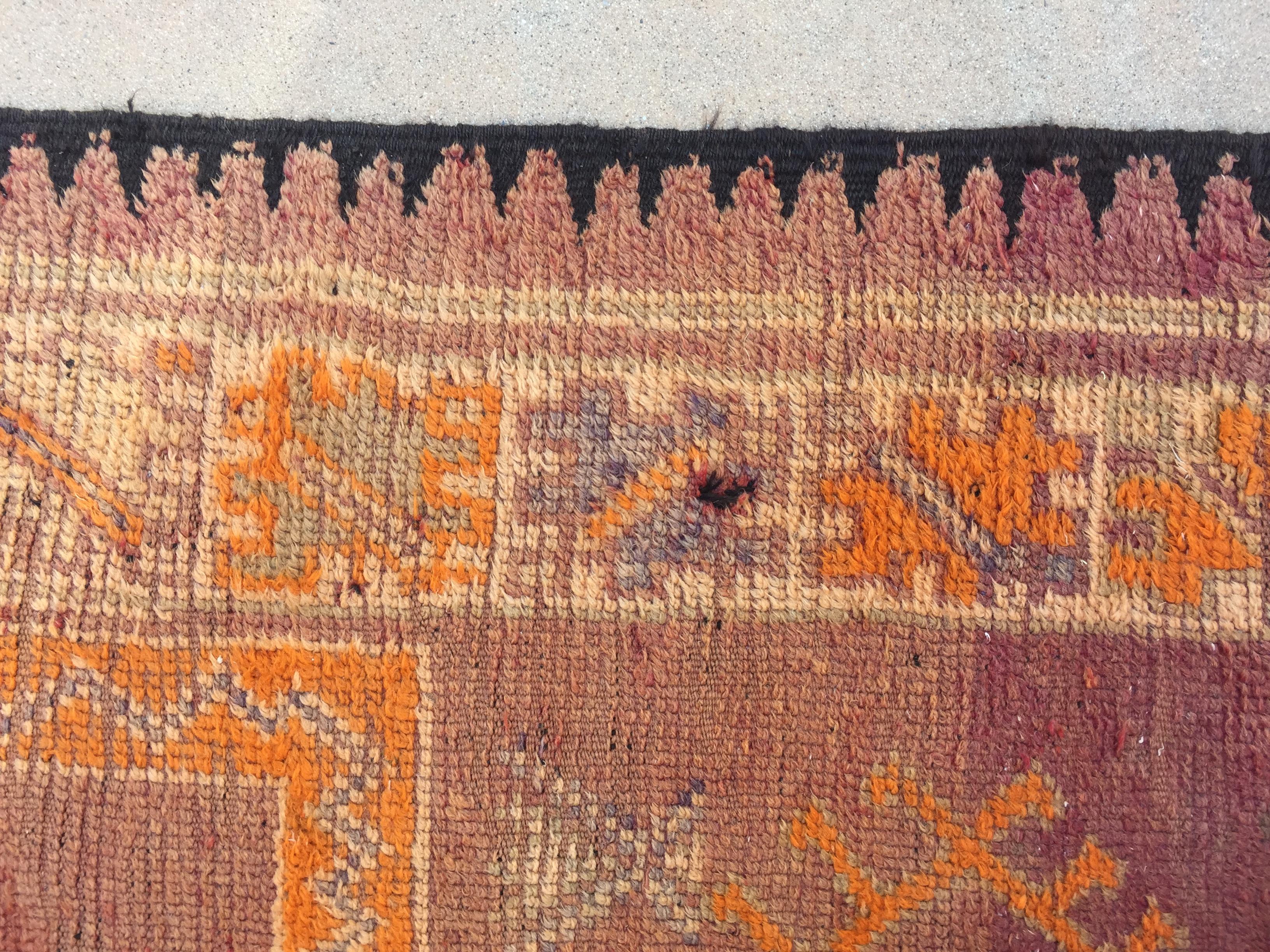 Wool 1940s Vintage Moroccan Berber Rug For Sale