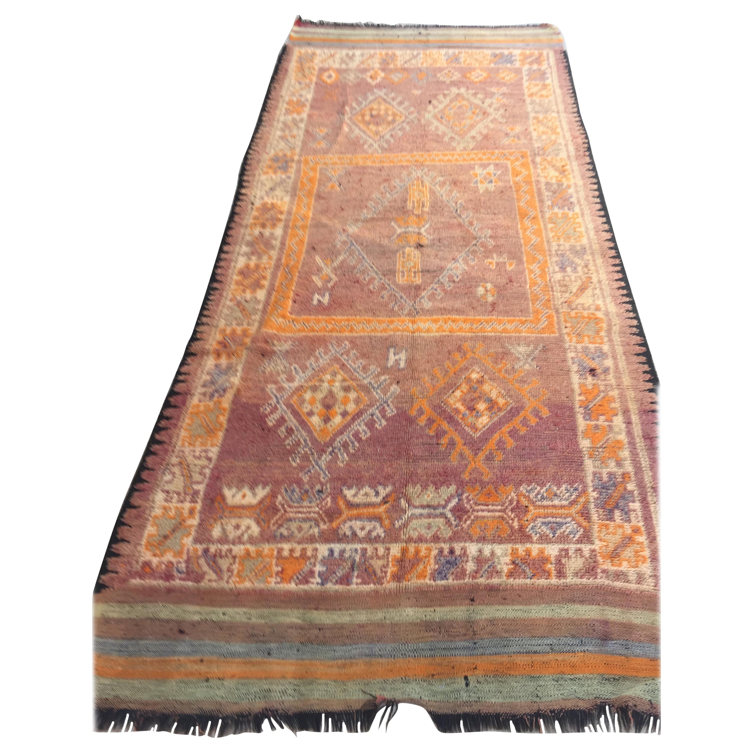 1940s Vintage Moroccan Berber Rug For Sale