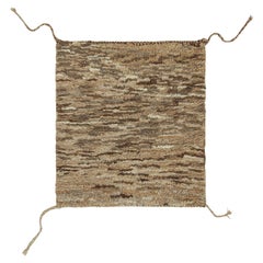 Retro Moroccan Tribal Rug in Beige-Brown Shag Pile by Rug & Kilim
