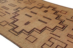 Vintage Moroccan Tuareg Mat in Beige, with Geometric Medallion, from Rug & Kilim