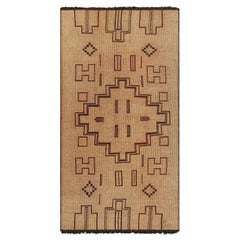 Vintage Moroccan Tuareg Mat in Beige, with Geometric Medallion, from Rug & Kilim