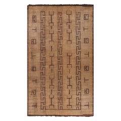 Vintage Moroccan Tuareg Mat in Beige, with Geometric Patterns, from Rug & Kilim