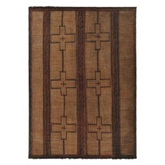 Vintage Moroccan Tuareg Mat in Beige, with Geometric Patterns, from Rug & Kilim