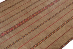 Tappeto Tuareg marocchino vintage a strisce beige e rosse, da Rug & Kilim