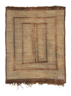 Vintage Moroccan Tuareg Rug with Spatial Grid in Beige and Brown - Rug & Kilim