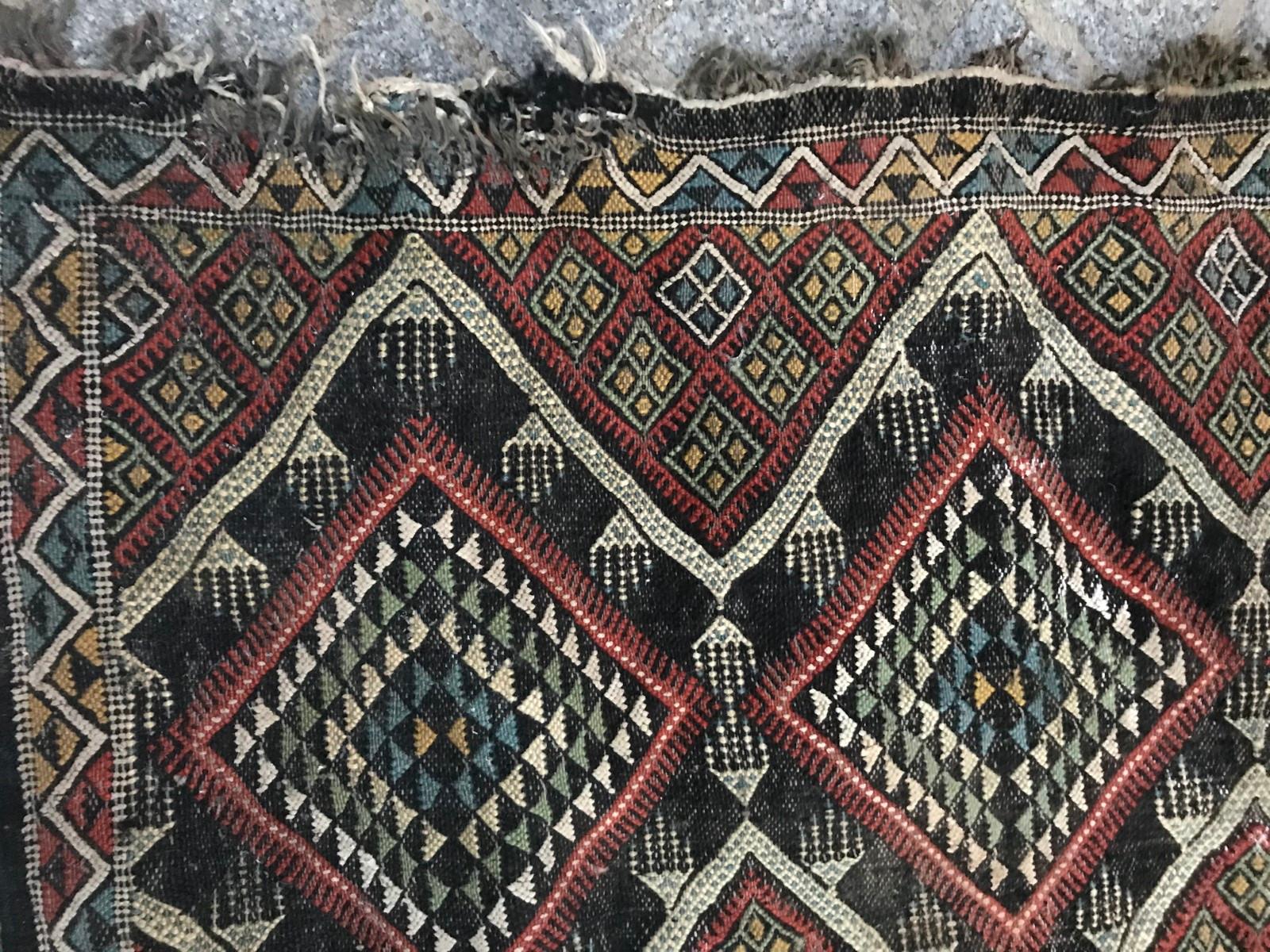 Wool Vintage Moroccan Vintage Berbere Kilim