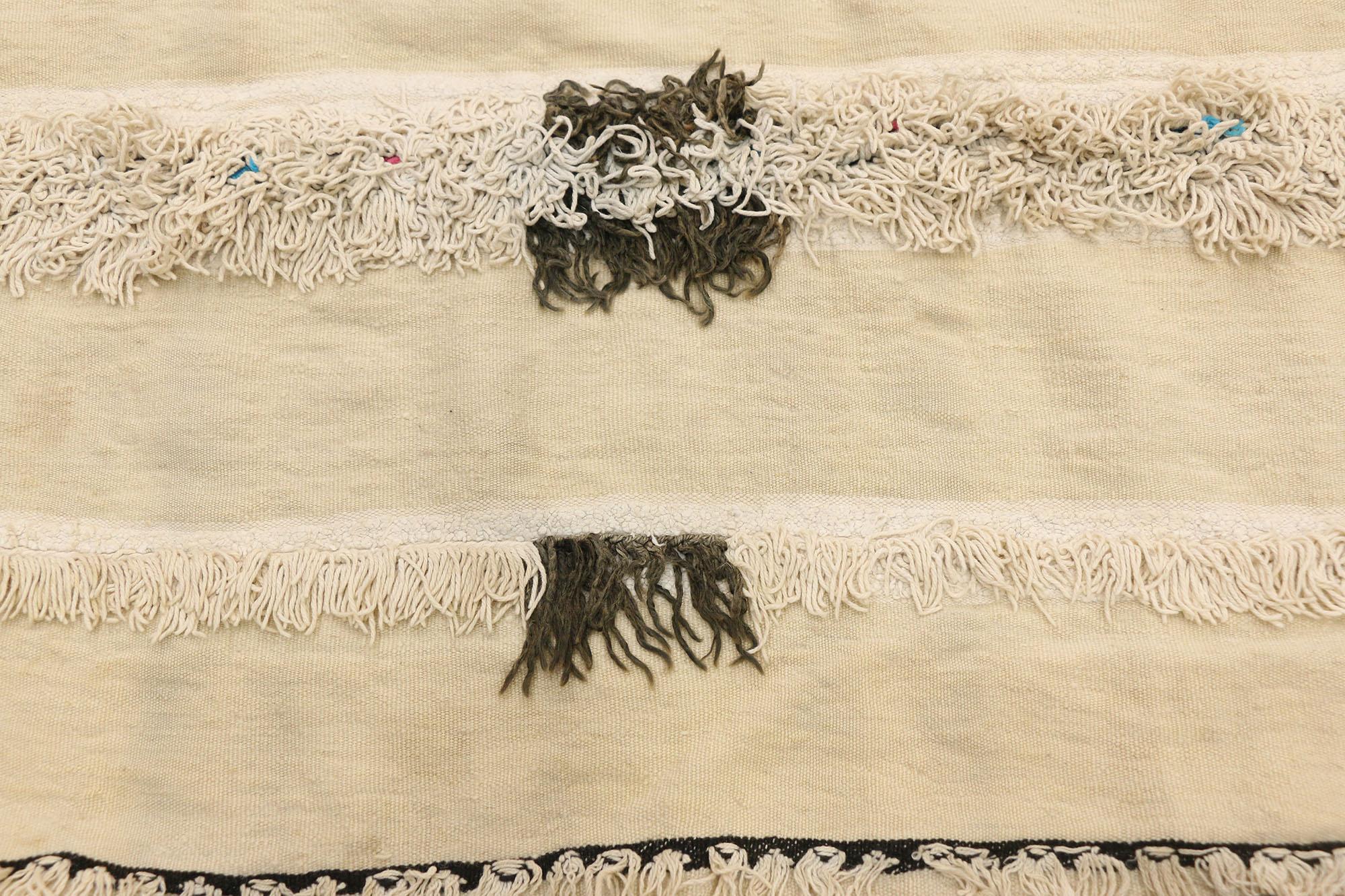 Hand-Woven Vintage Moroccan Wedding Blanket, Berber Handira Tamizart