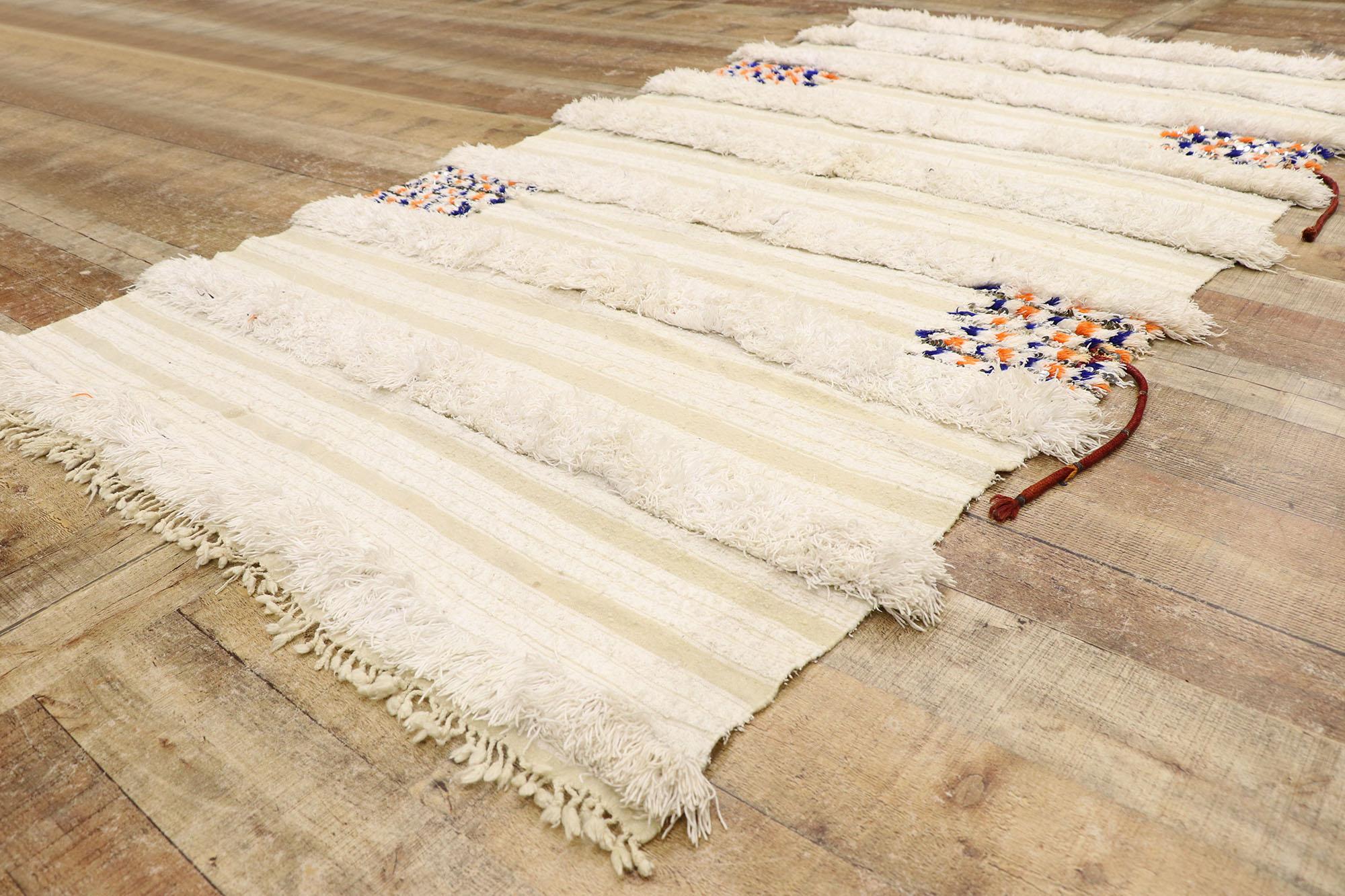 20th Century Vintage Moroccan Wedding Blanket, Berber Handira with Original Cape Ties For Sale