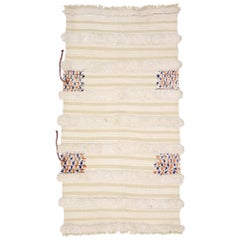 Vintage Moroccan Wedding Blanket, Berber Handira with Original Cape Ties