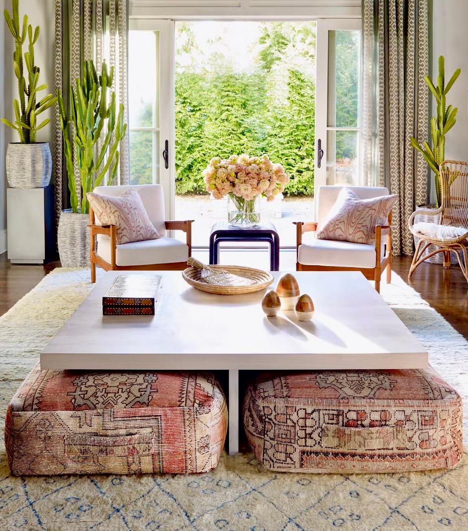 Vintage Marokkanische Wolle Pouf Bodenkissen im Angebot 4