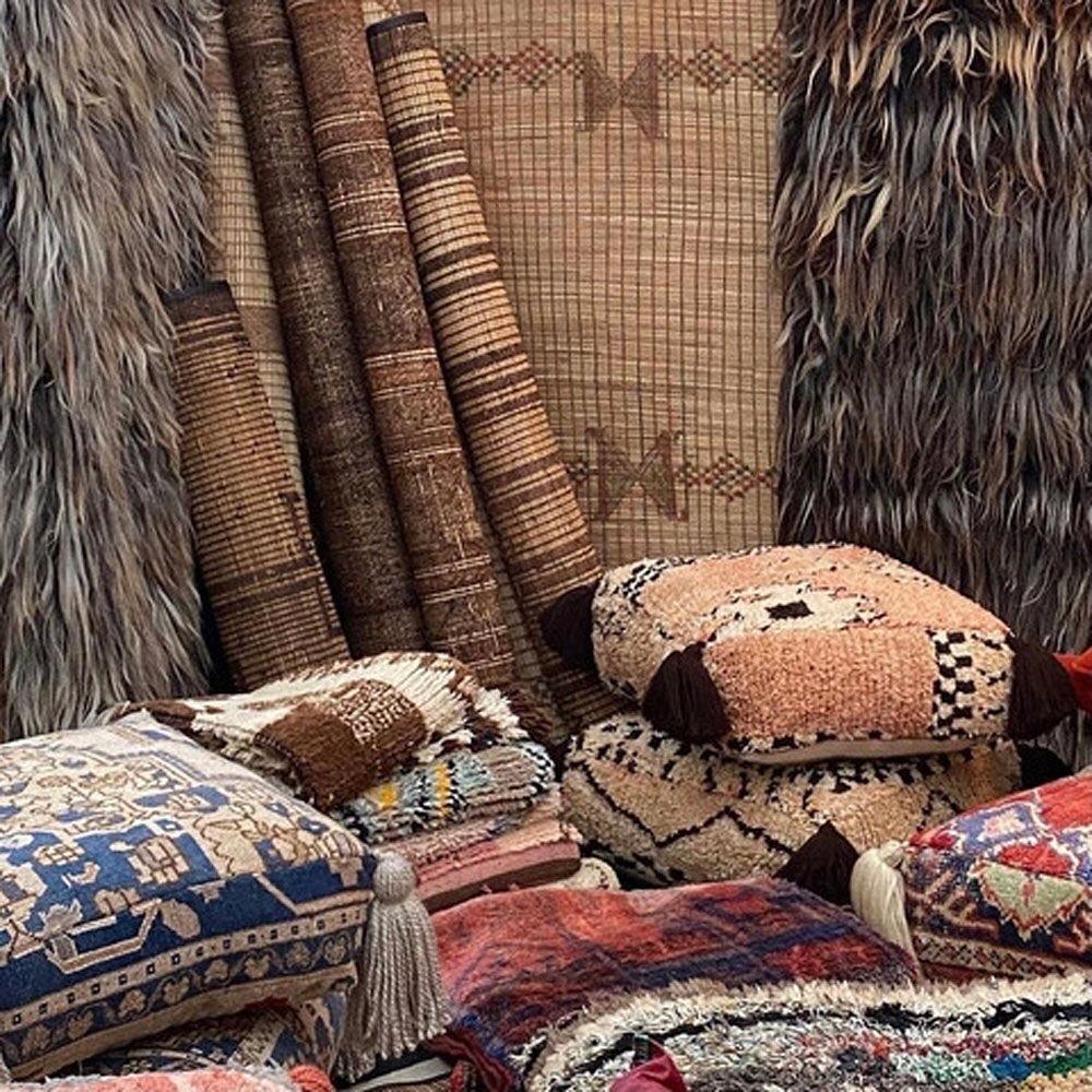 Puf marroquí vintage de lana Cojín de suelo en venta 2