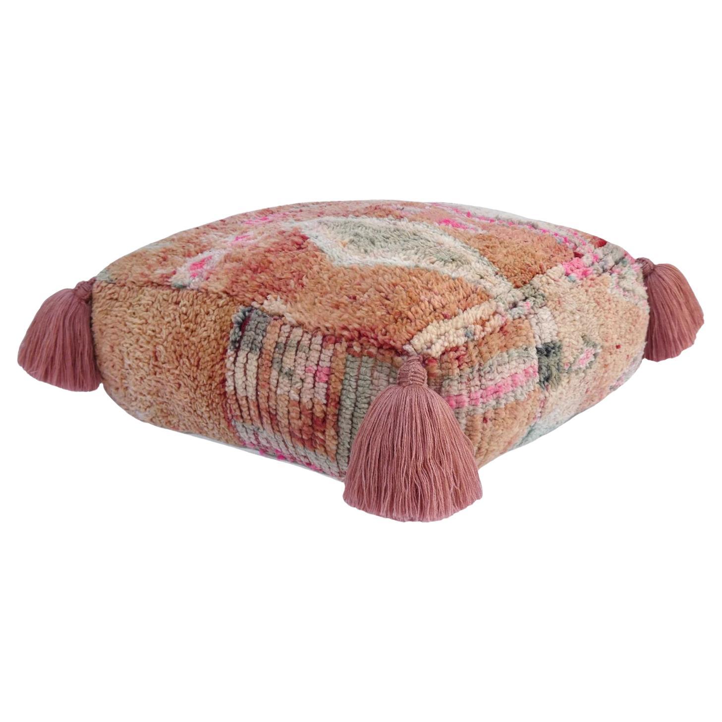 Vintage Marokkanische Wolle Pouf Bodenkissen