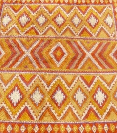 Vintage Marokkanischer Wollteppich 130 x 93 Handgeknüpft Qualität Mitte Jahrhundert Modern