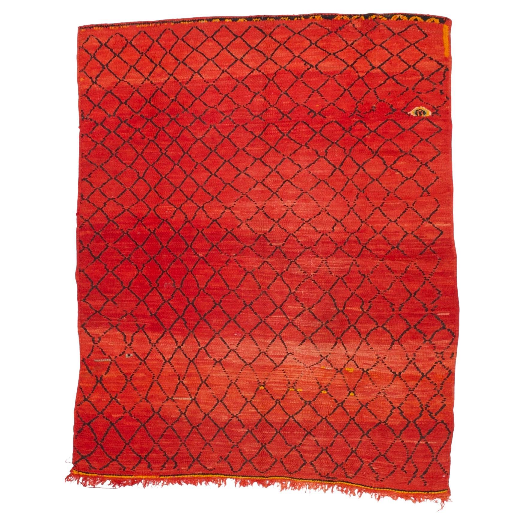 Tapis marocain vintage en laine 5'8 x 6'11