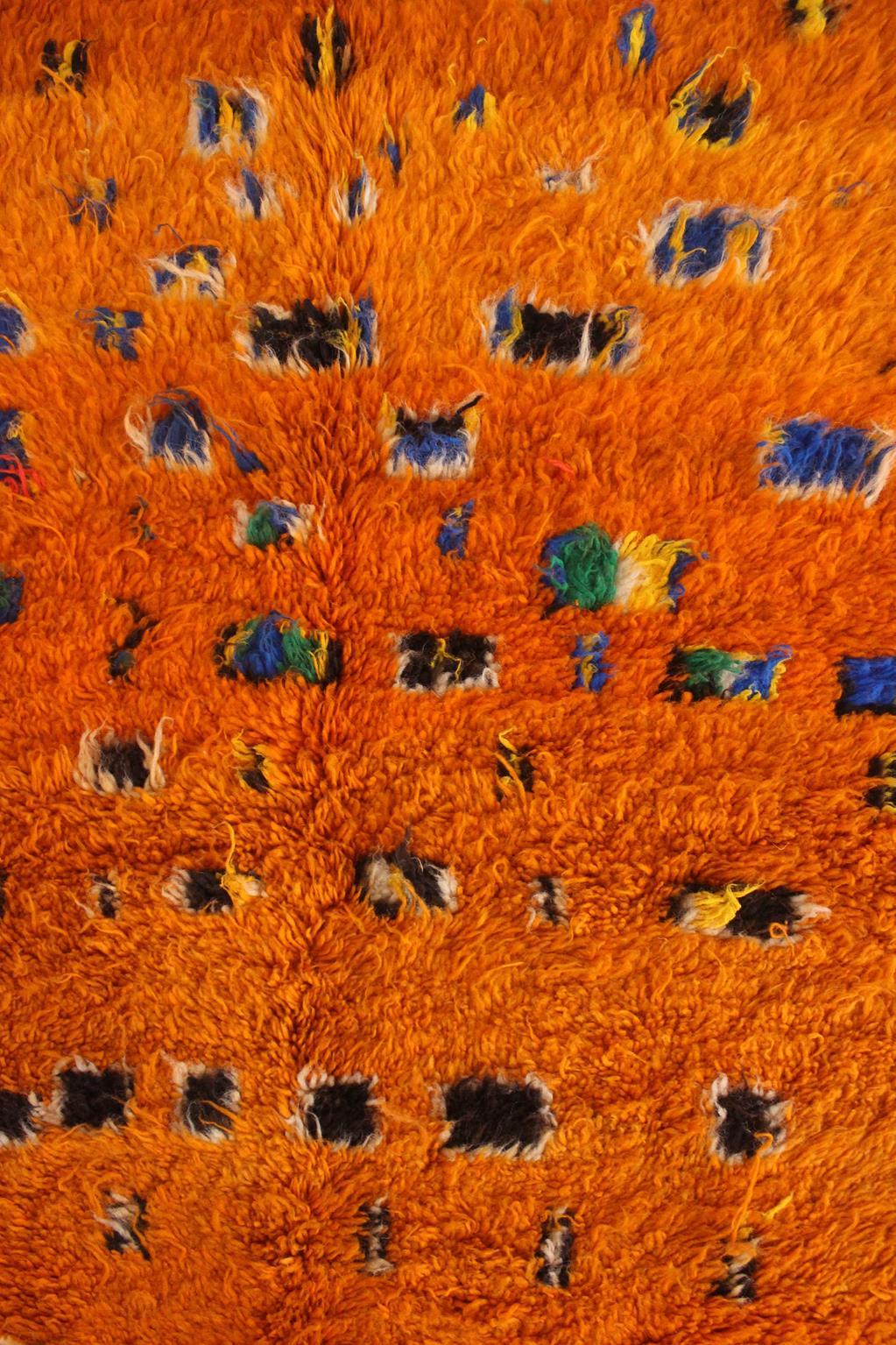Tapis marocain vintage orange - 6,5 x 10,5 pieds / 198 x320 cm en vente 6