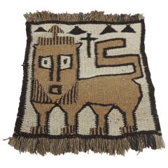 Vintage African Woven Decorative Rug with Handwoven Fringes