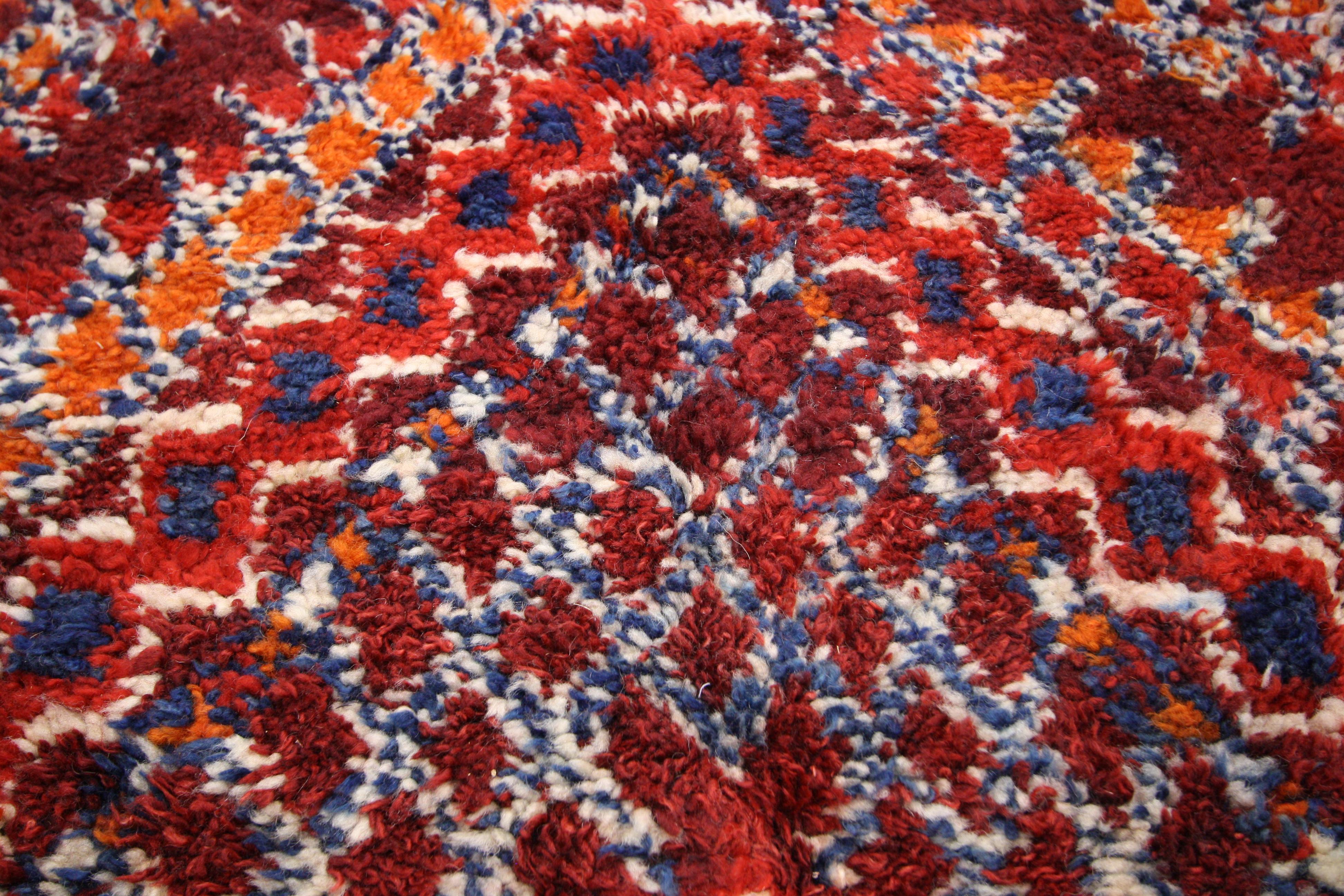 Hand-Knotted Vintage Moroccan Zayane Rug with Tribal Style, Colorful Moroccan Berber Carpet